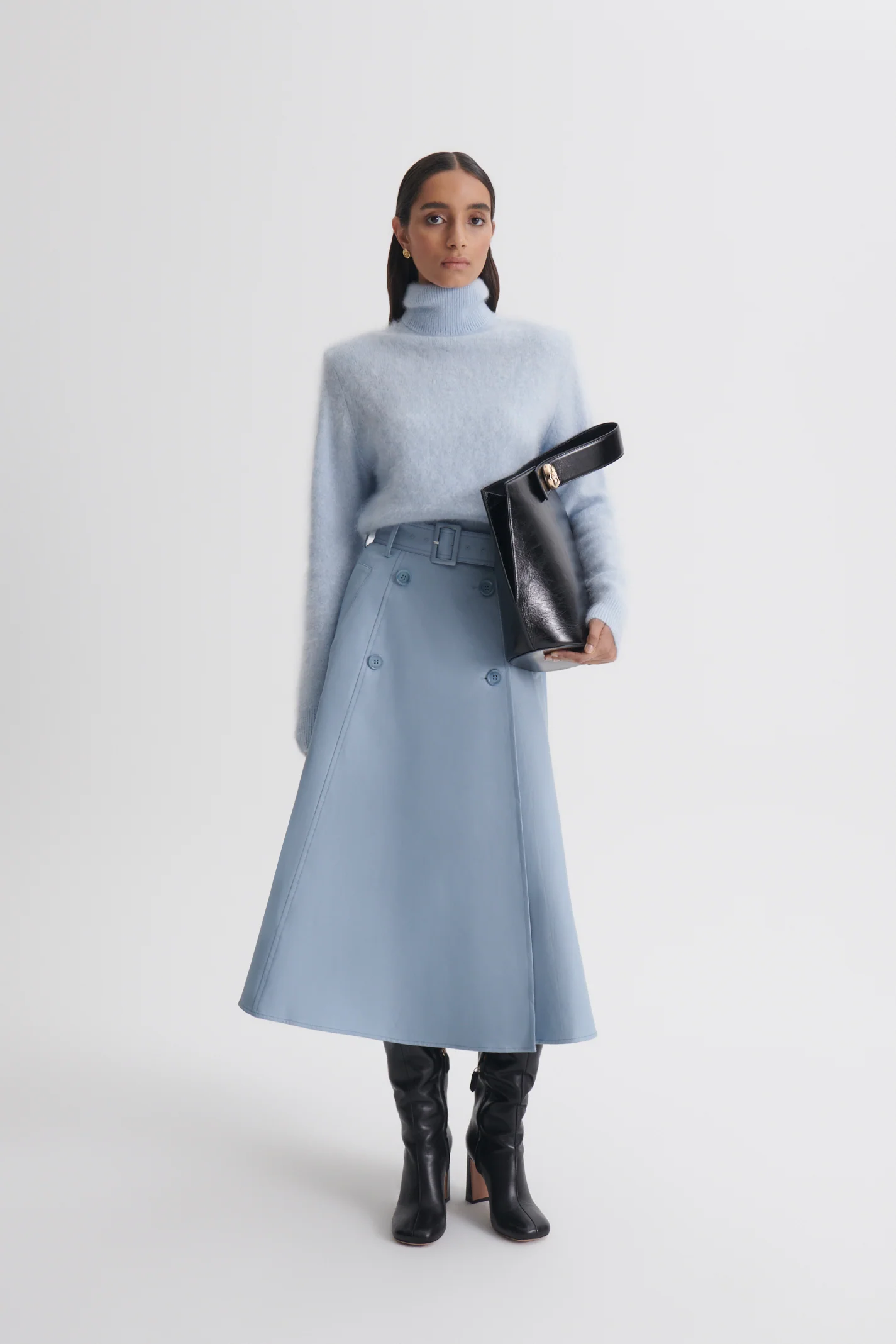 BRUSHED CASHMERE SHOULDER PAD SWEATER - Image 4