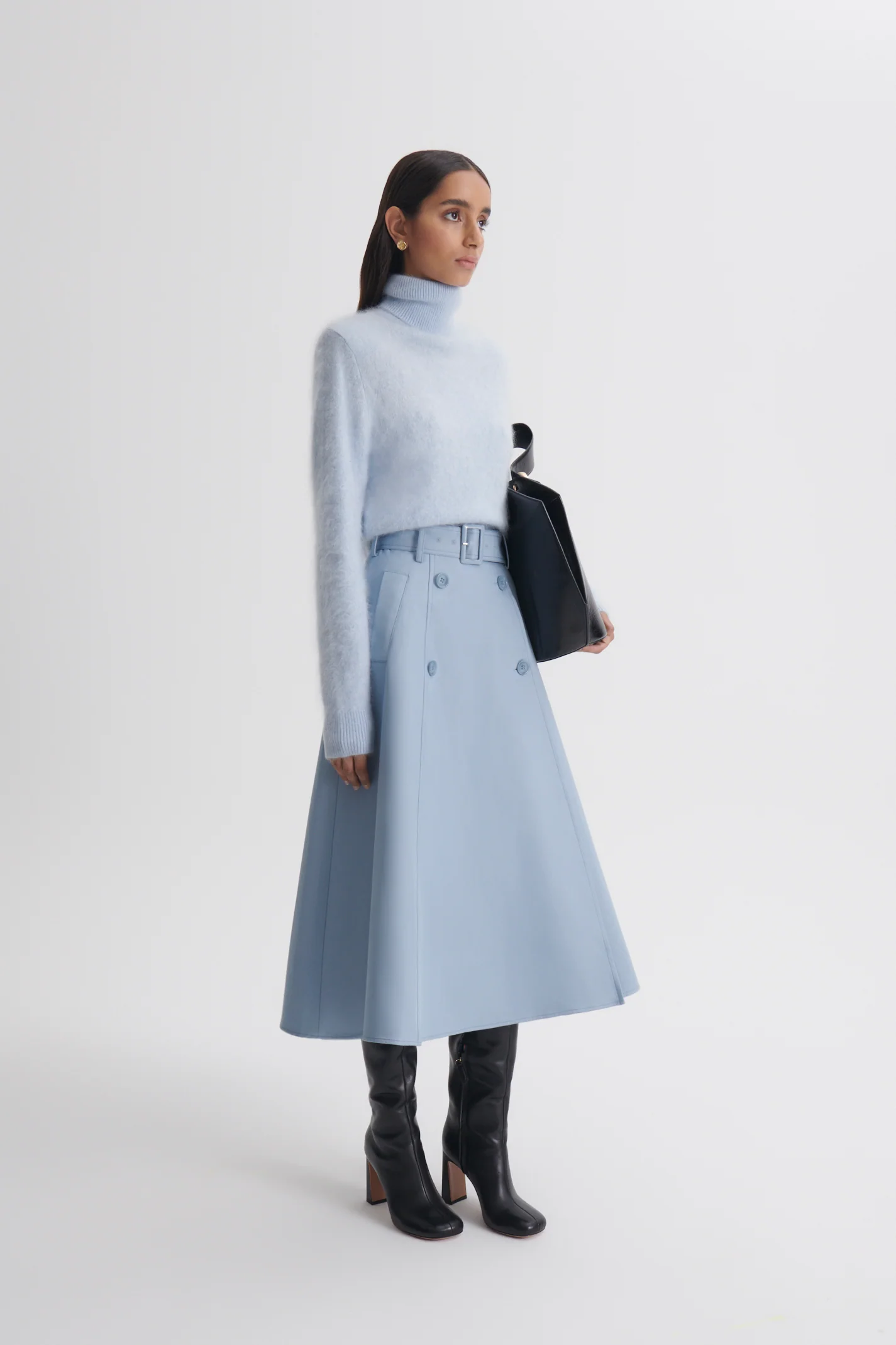 BRUSHED CASHMERE SHOULDER PAD SWEATER - Image 5