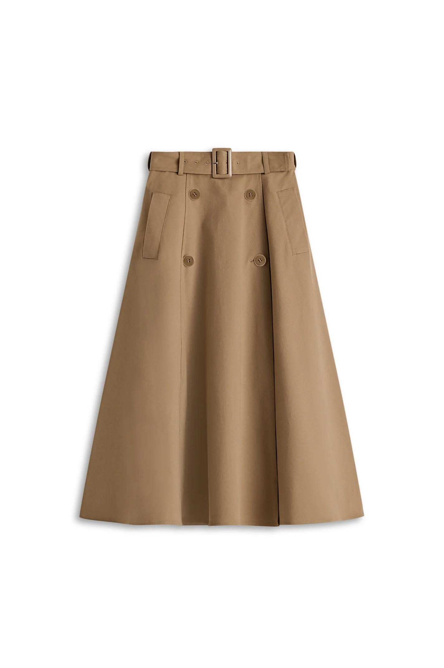 BRUSHED COTTON TRENCH SKIRT