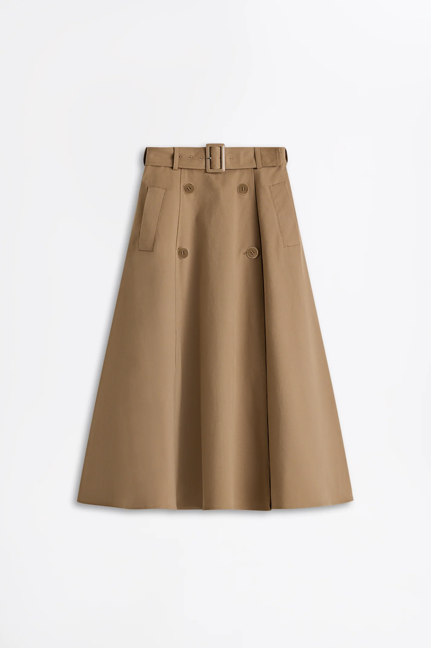 BRUSHED COTTON TRENCH SKIRT - Image 2