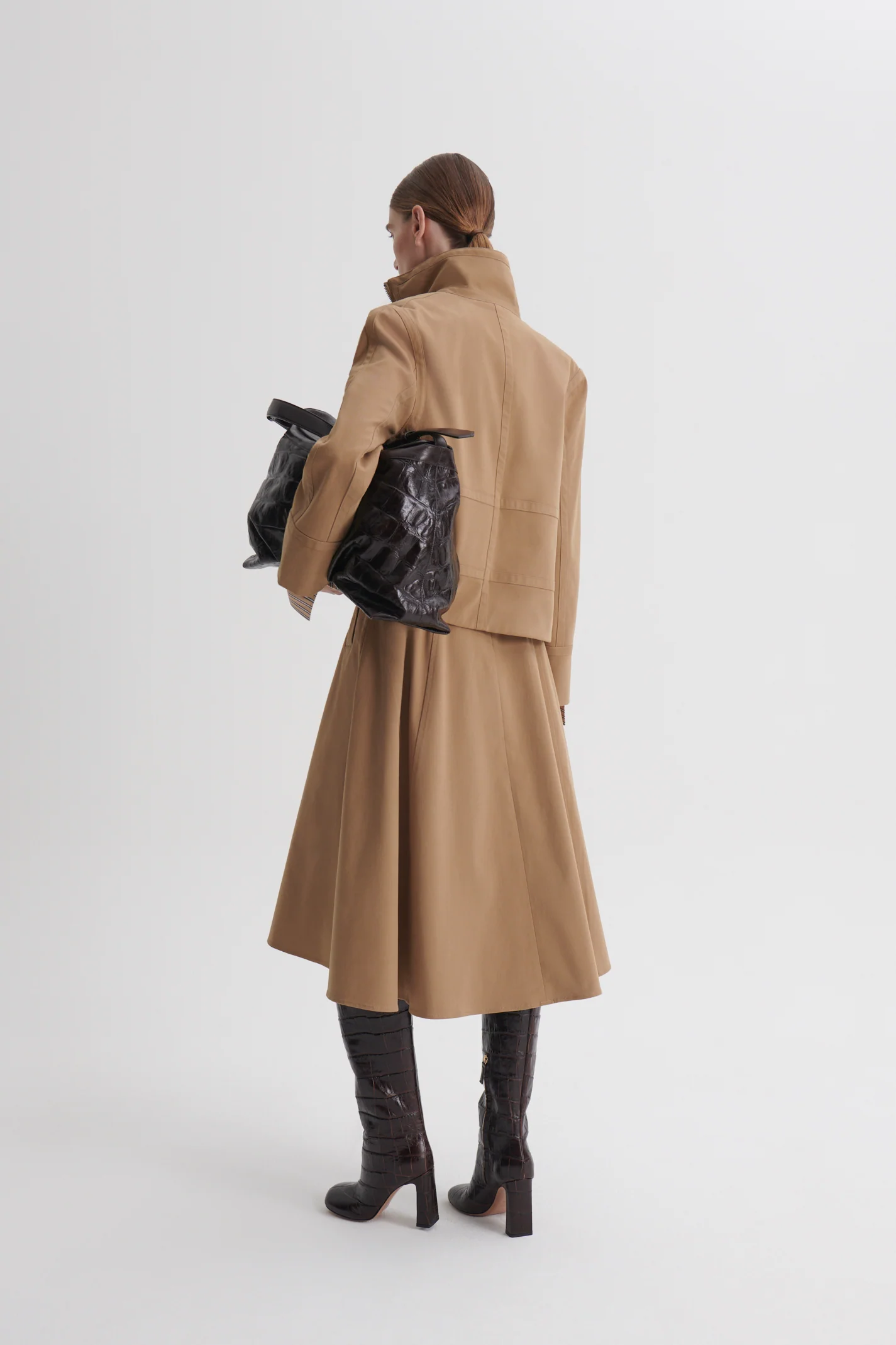 BRUSHED COTTON TRENCH SKIRT - Image 6
