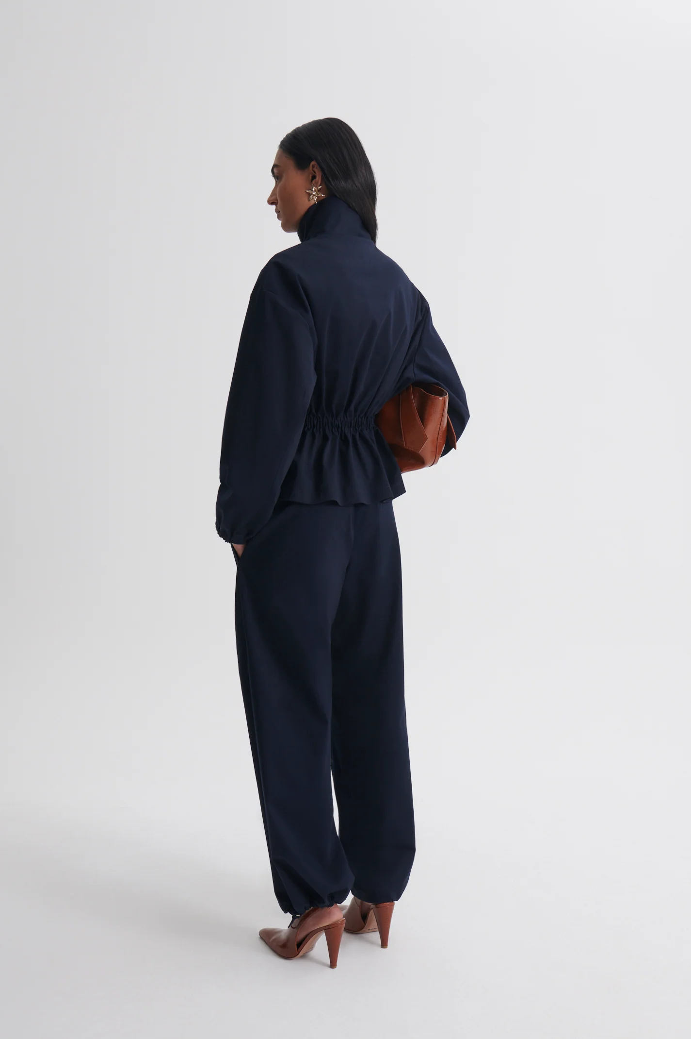 BRUSHED COTTON FUNNEL NECK JACKET - Image 5