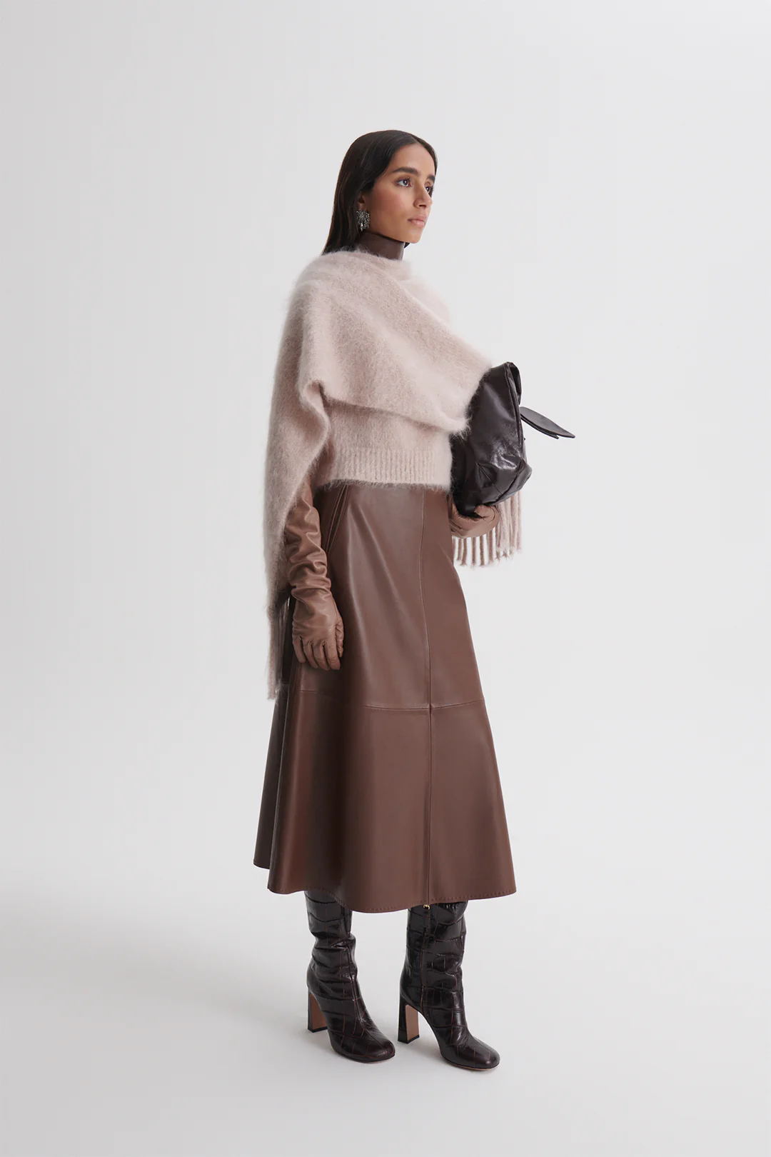 BRUSHED FRINGED CAPE - Image 5