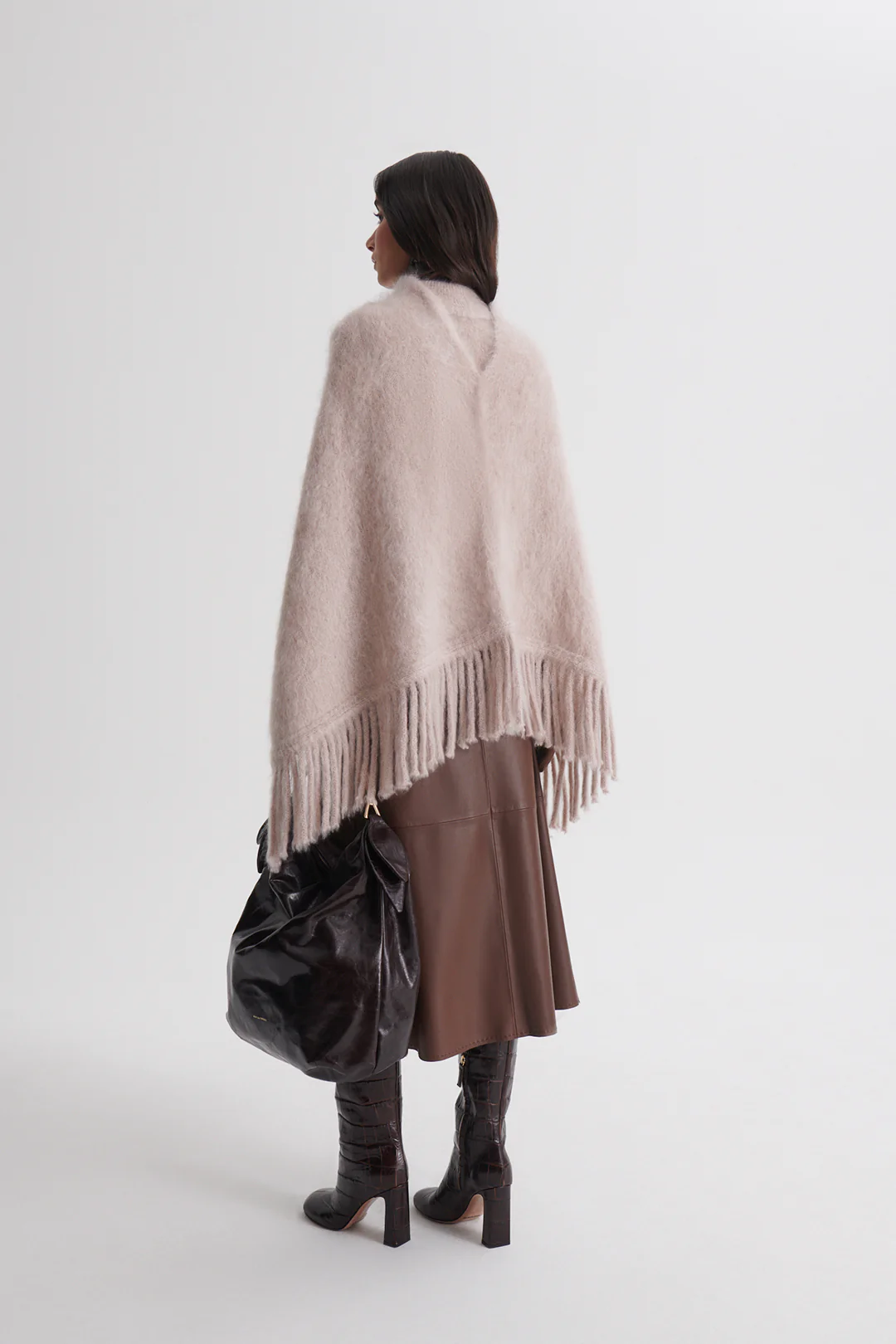 BRUSHED FRINGED CAPE - Image 6