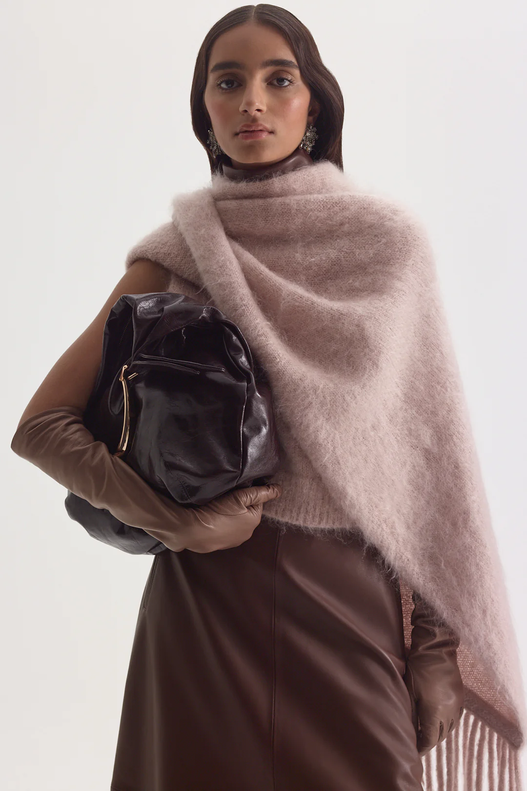 BRUSHED FRINGED CAPE - Image 7
