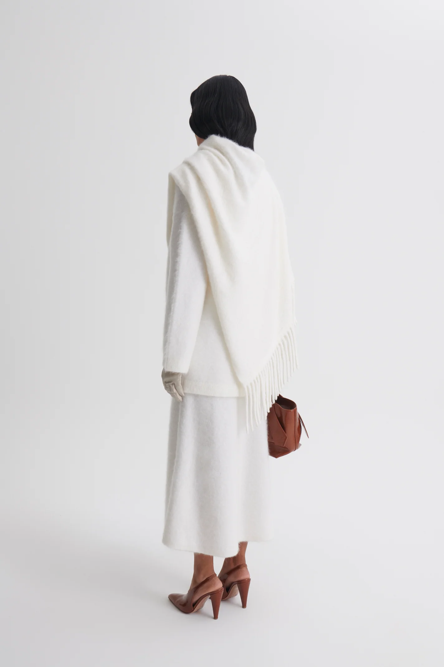 BRUSHED FRINGED CAPE - Image 5