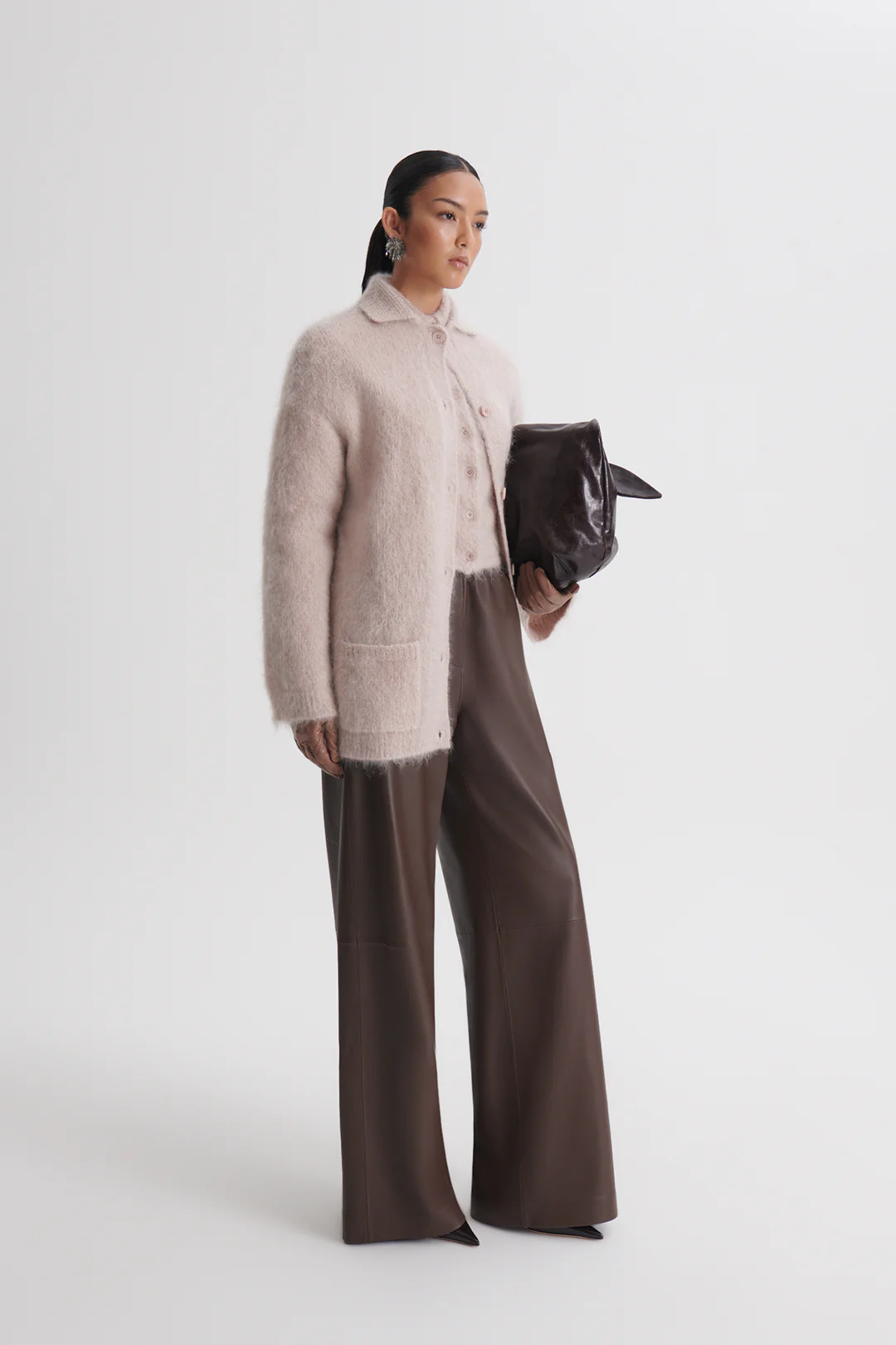BRUSHED MOHAIR OVERSIZED CARDIGAN - Image 4