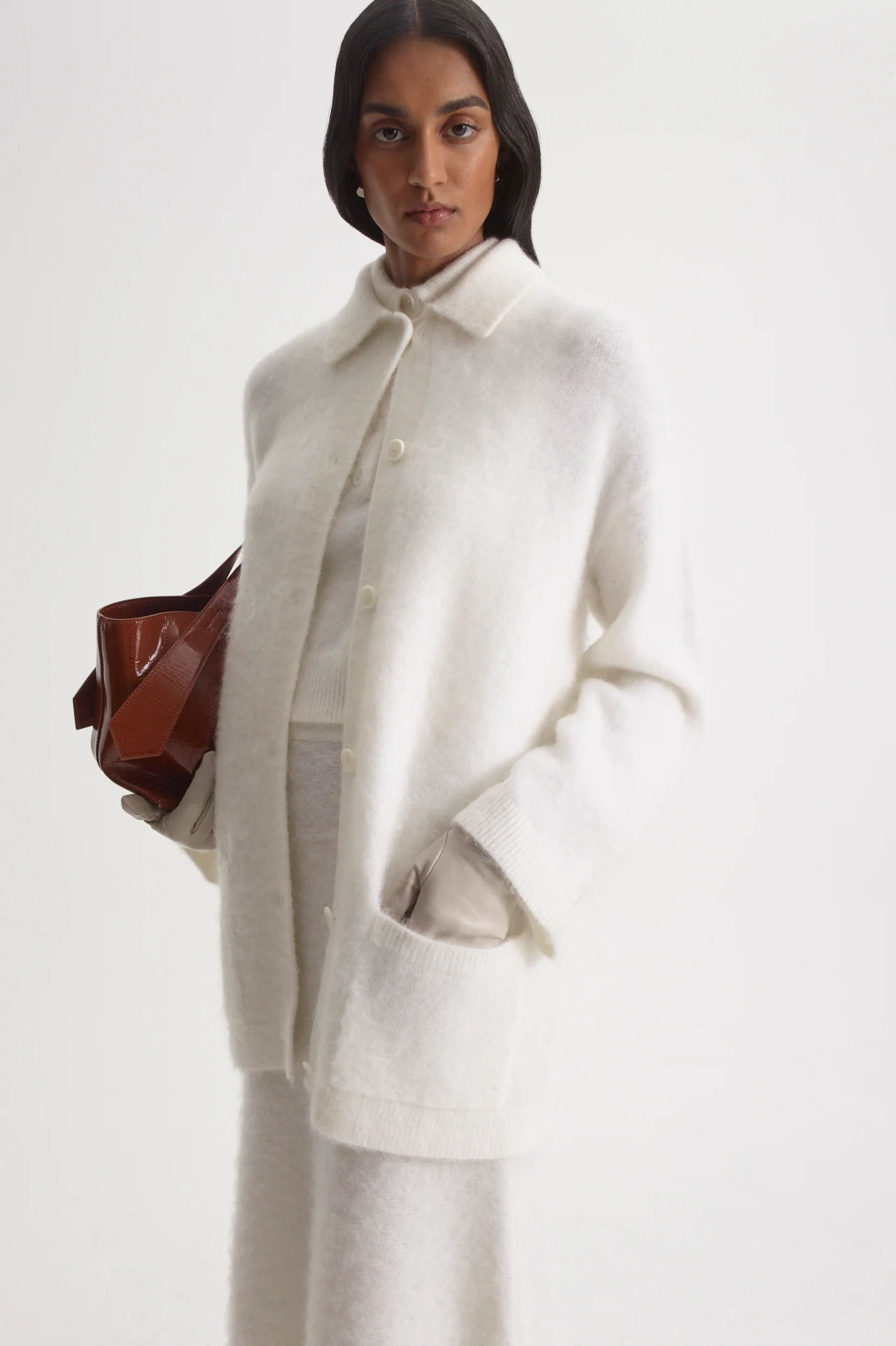 BRUSHED MOHAIR OVERSIZED CARDIGAN - Image 6