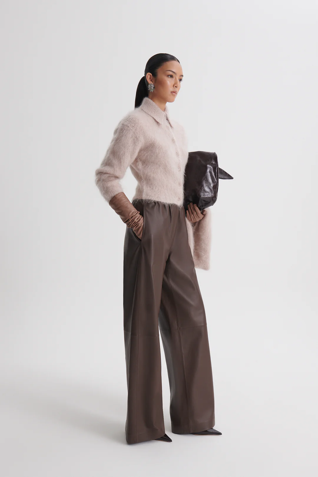 BRUSHED MOHAIR SHIRT CARDIGAN - Image 5