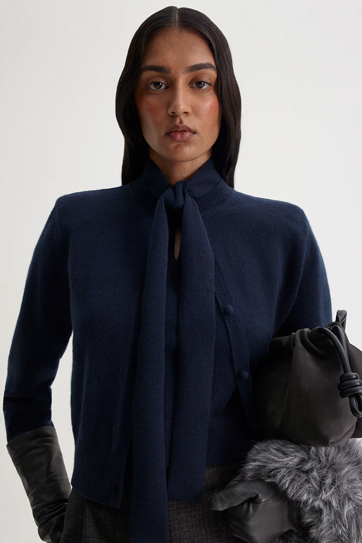 CASHMERE SHOULDER PAD CARDIGAN - Image 3