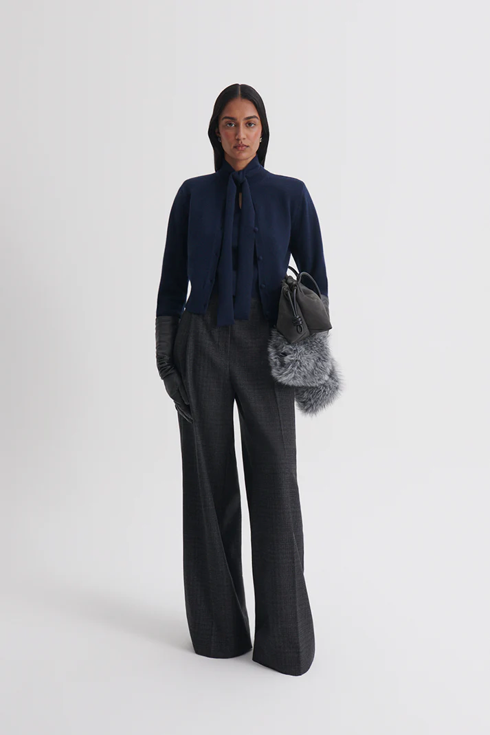 CASHMERE SHOULDER PAD CARDIGAN - Image 4
