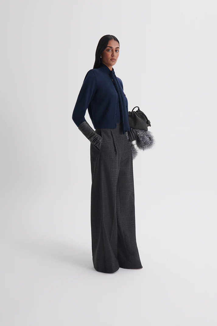 CASHMERE SHOULDER PAD CARDIGAN - Image 5