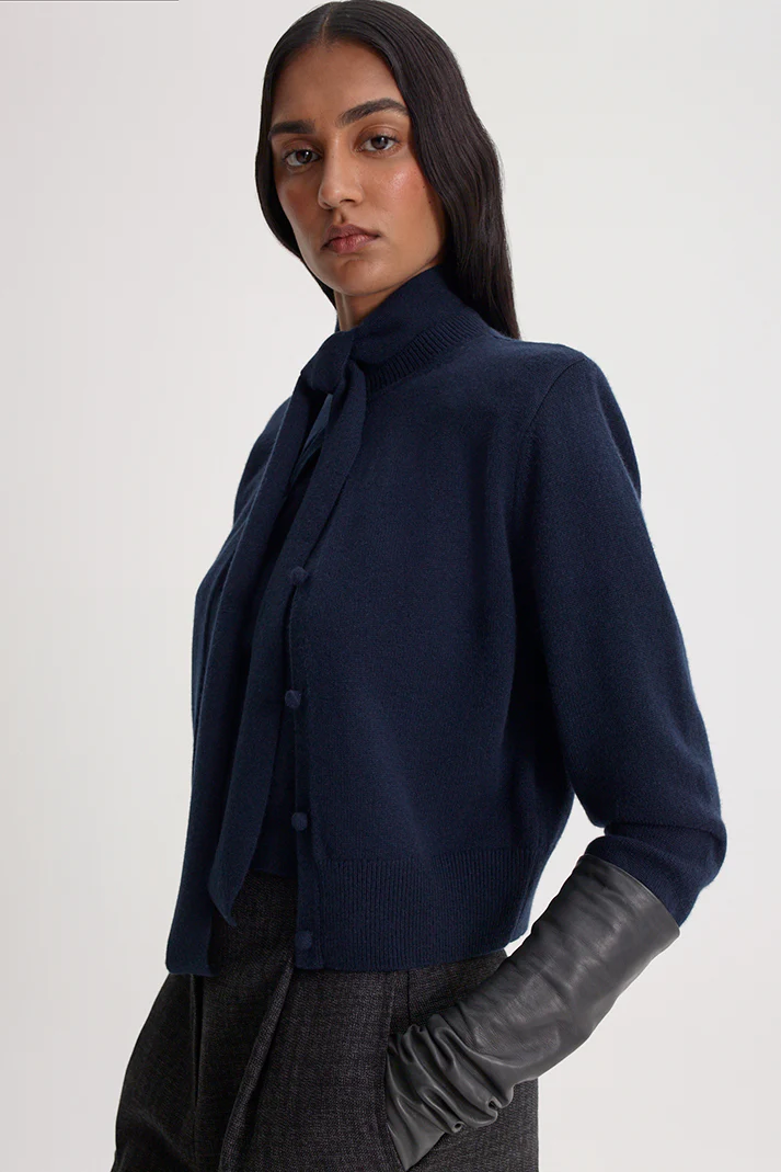 CASHMERE SHOULDER PAD CARDIGAN - Image 7