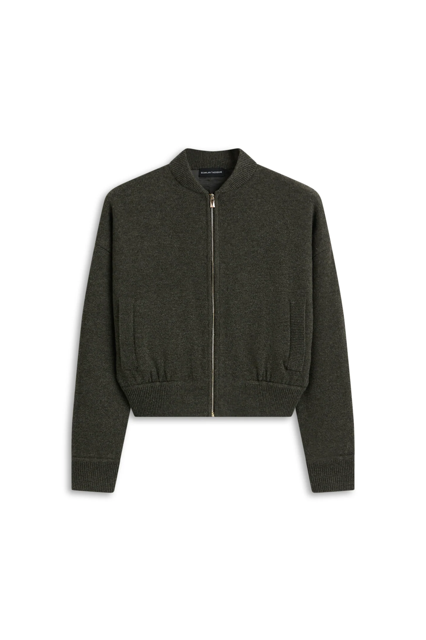 CASHMERE WOOL CREW BOMBER