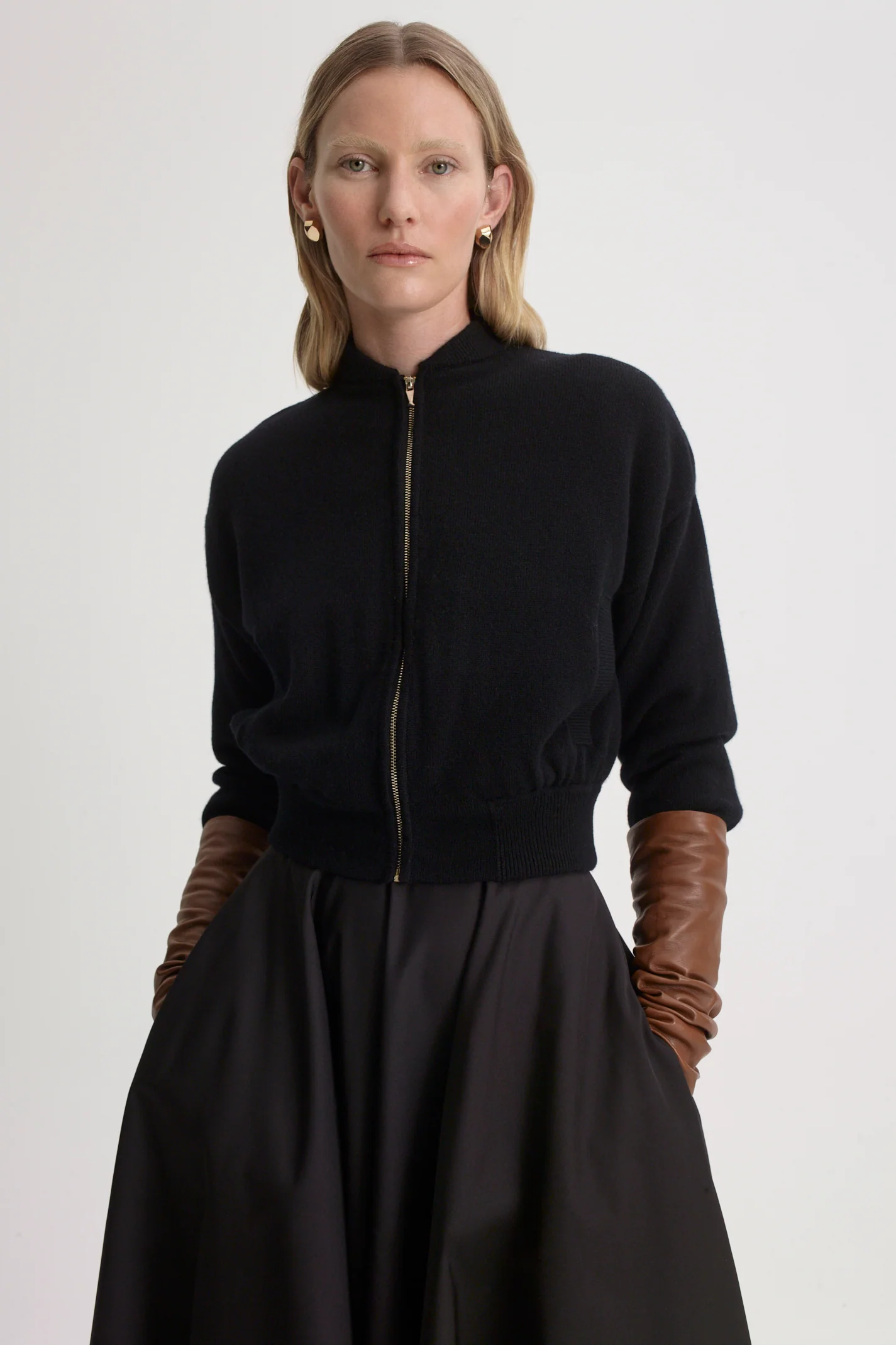 CASHMERE WOOL CREW BOMBER - Image 3