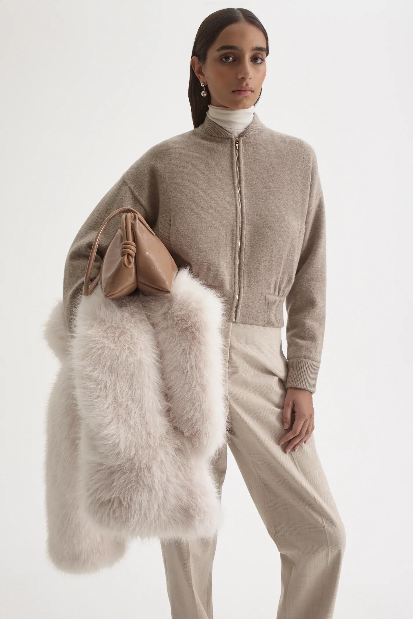 CASHMERE WOOL CREW BOMBER - Image 3