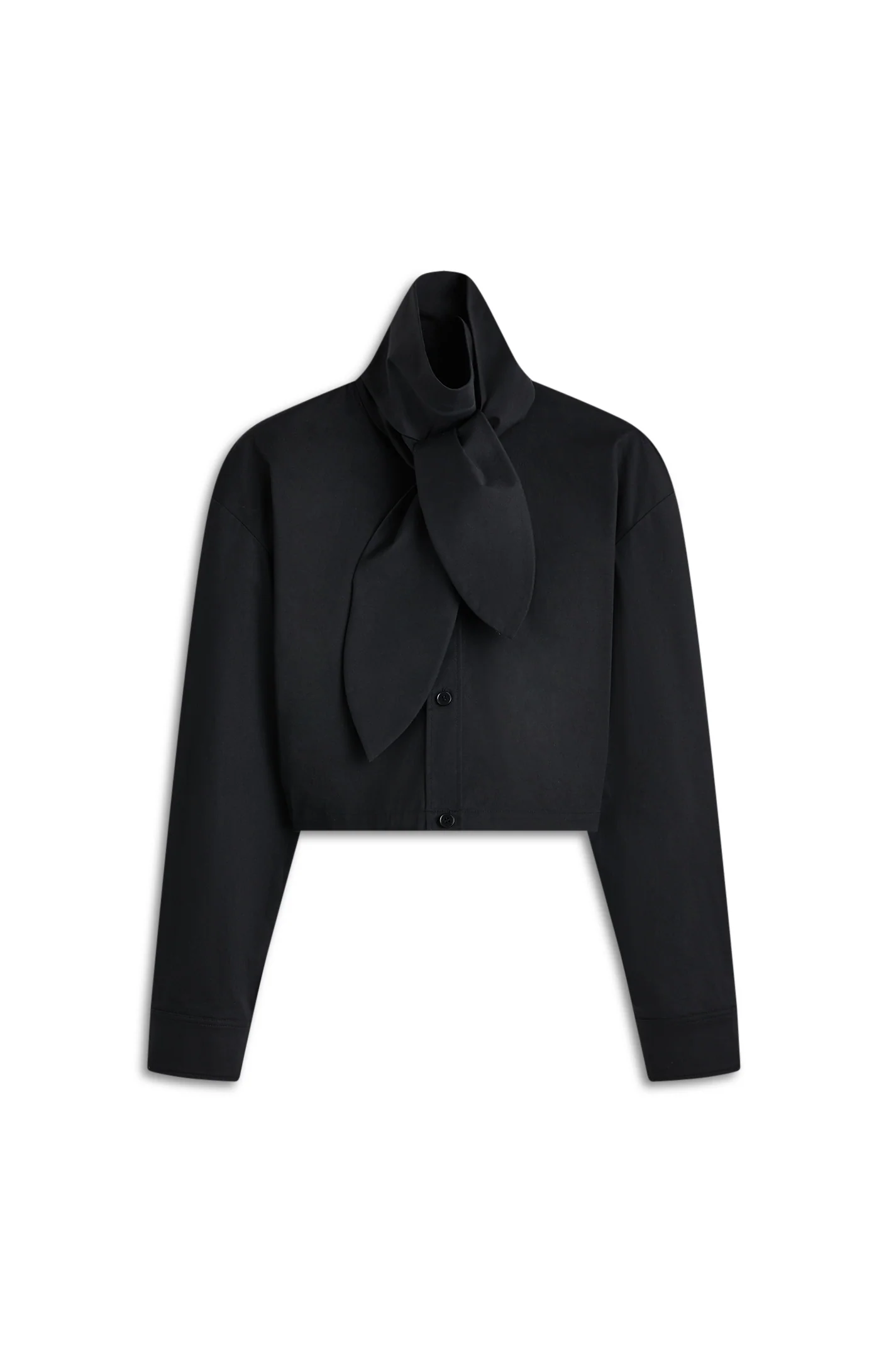 COTTON SATEEN CRAVAT SHIRT