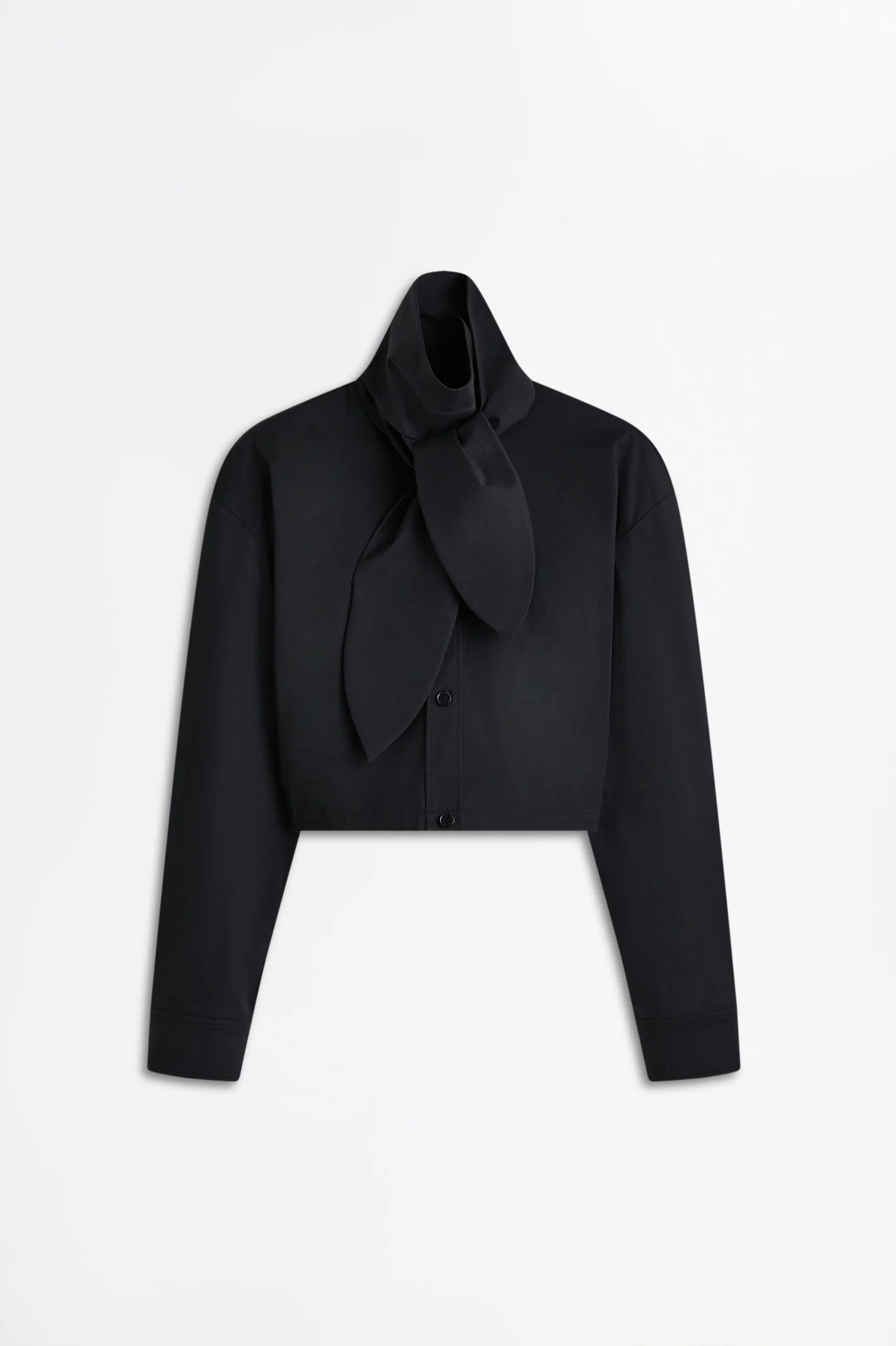 COTTON SATEEN CRAVAT SHIRT - Image 2