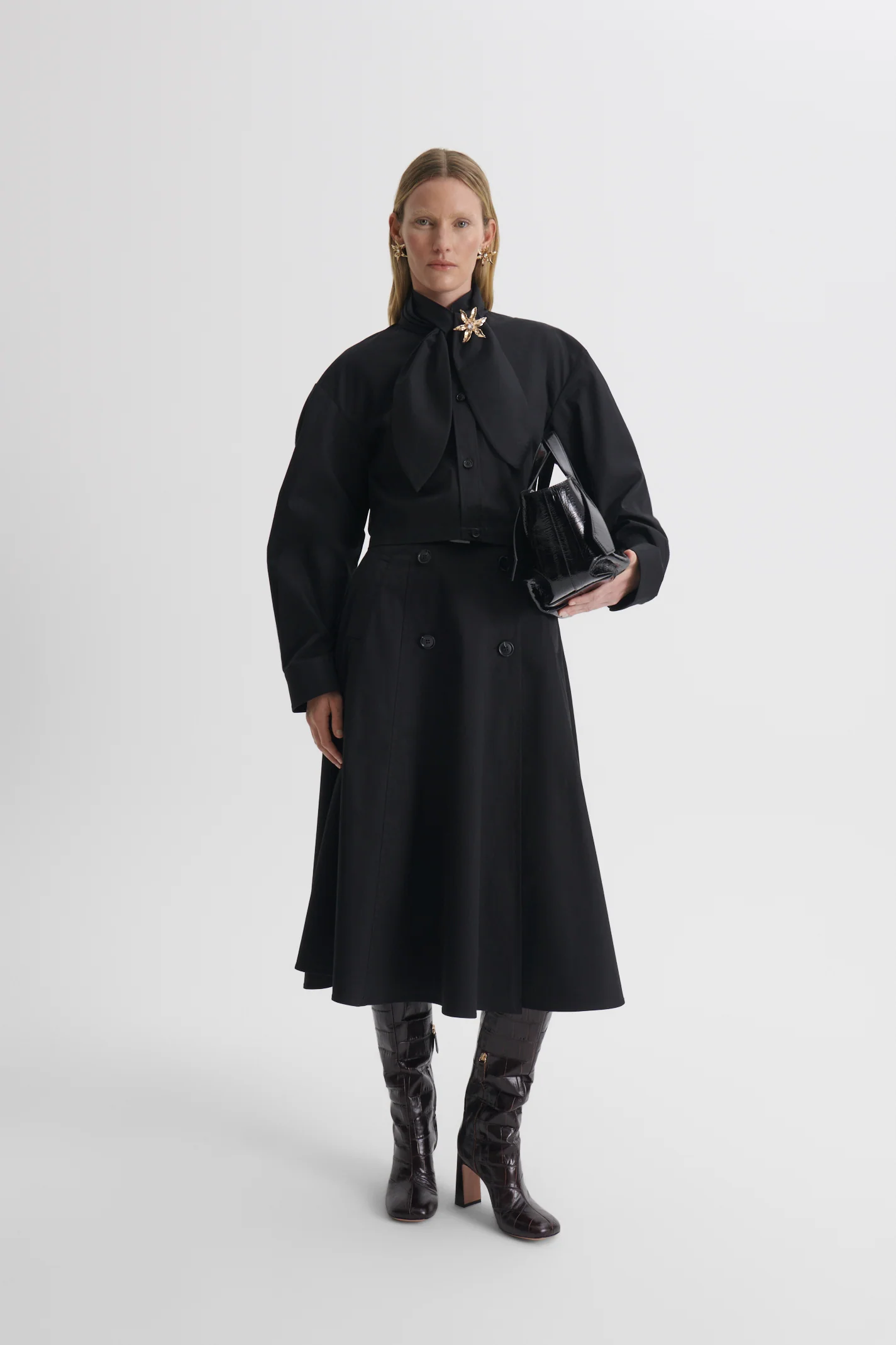 COTTON SATEEN CRAVAT SHIRT - Image 5