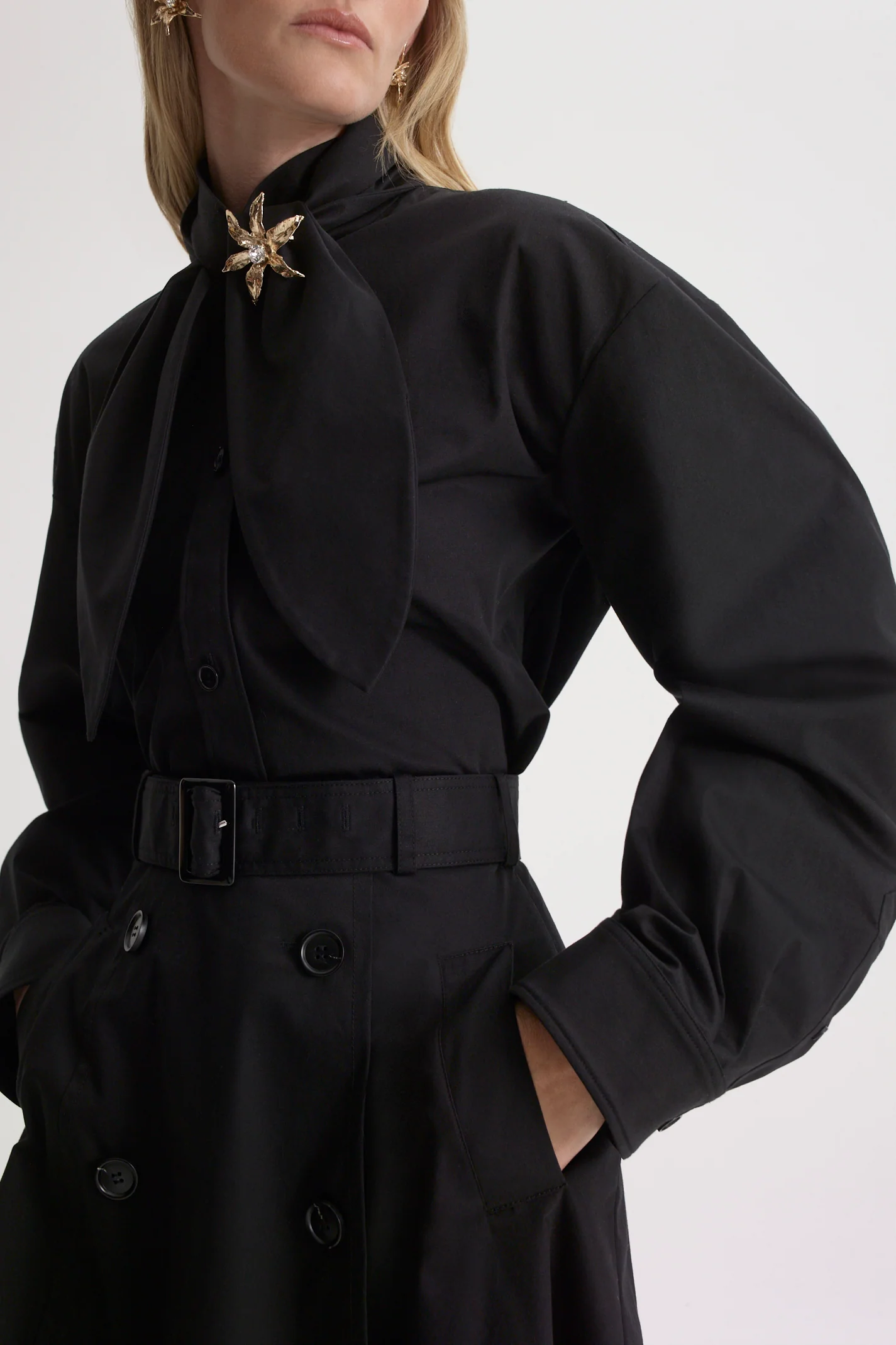 COTTON SATEEN CRAVAT SHIRT - Image 8