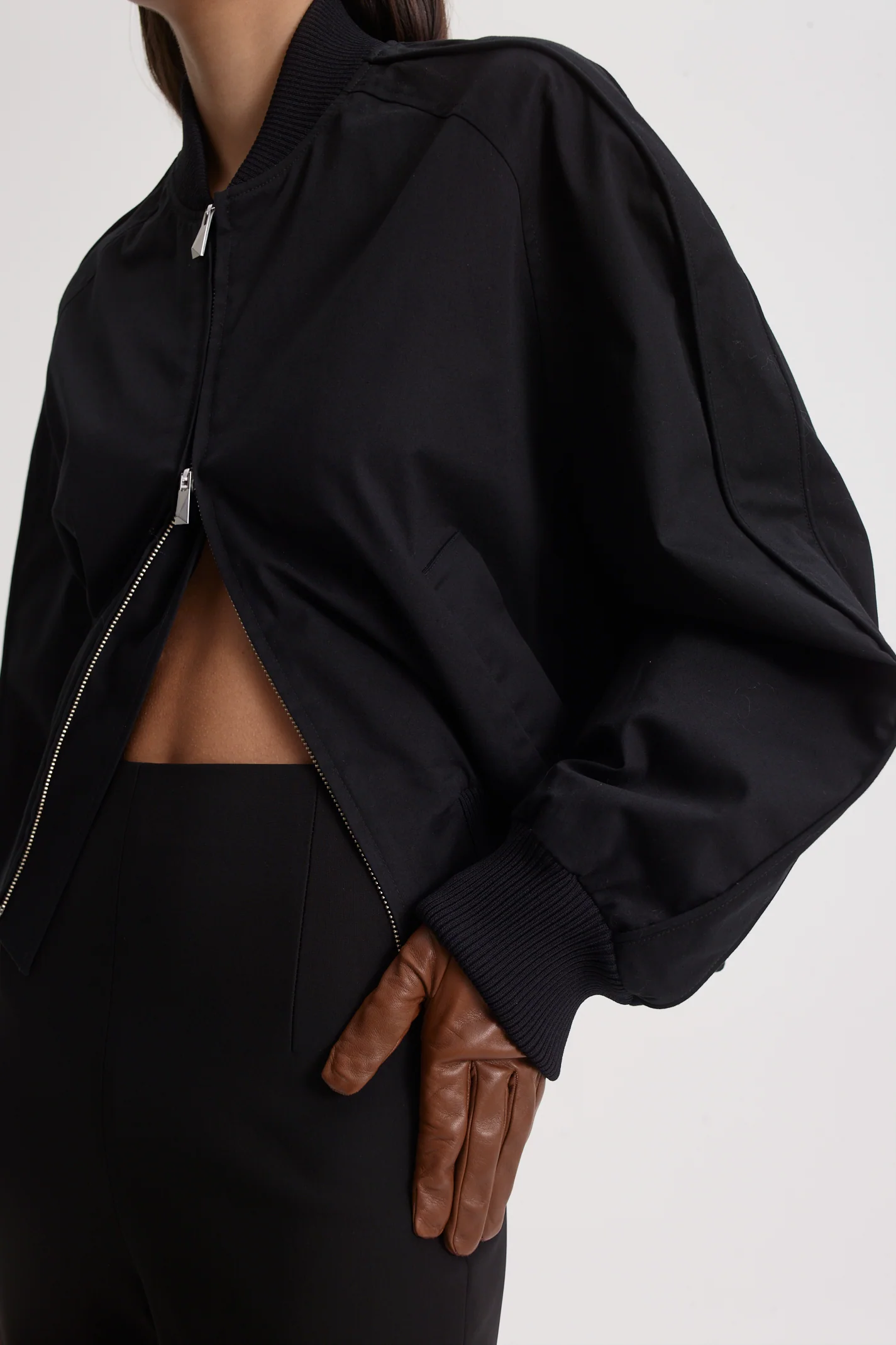 COTTON SATEEN PIPED BOMBER - Image 8