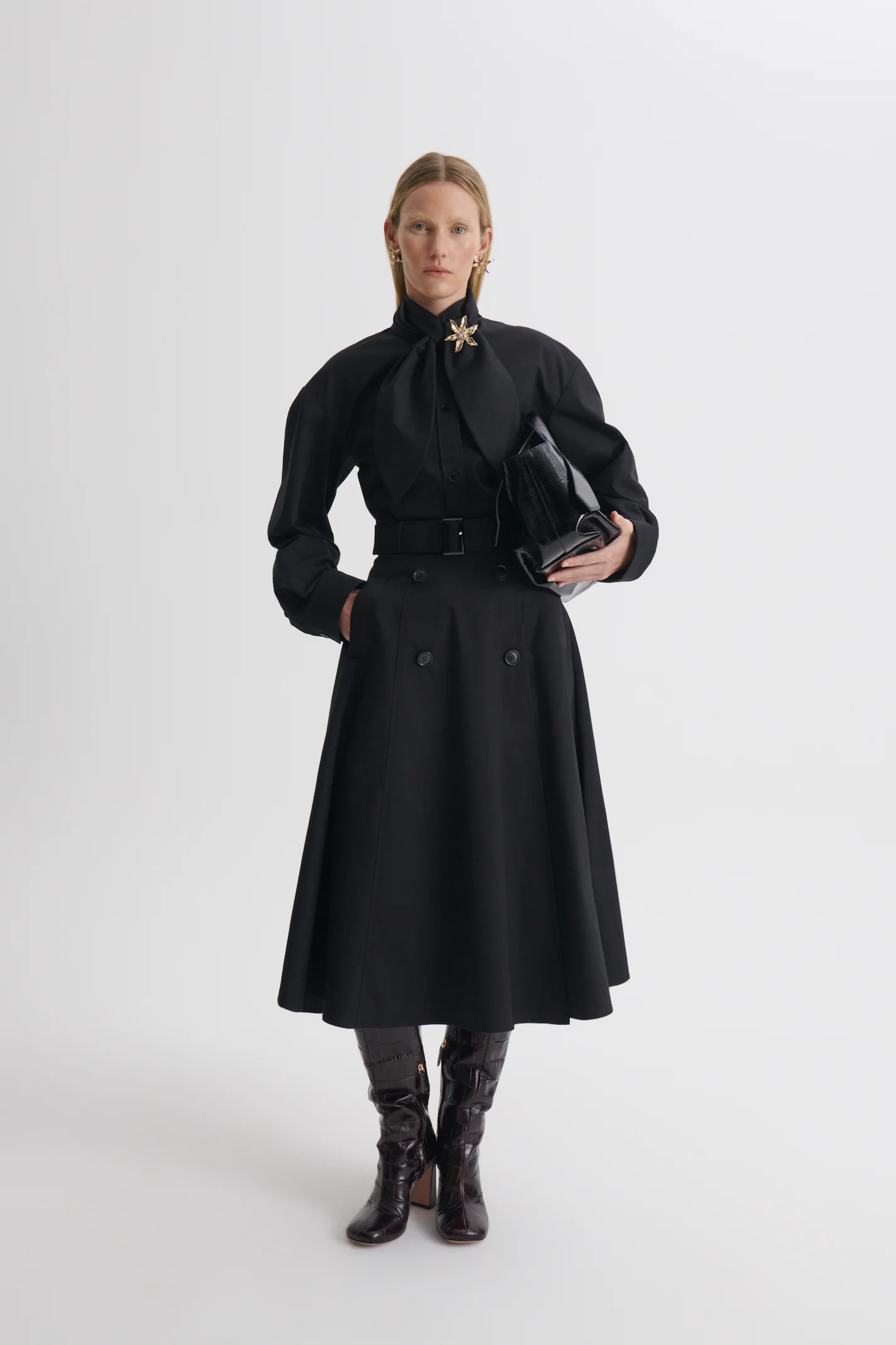 COTTON SATEEN TRENCH SKIRT - Image 4