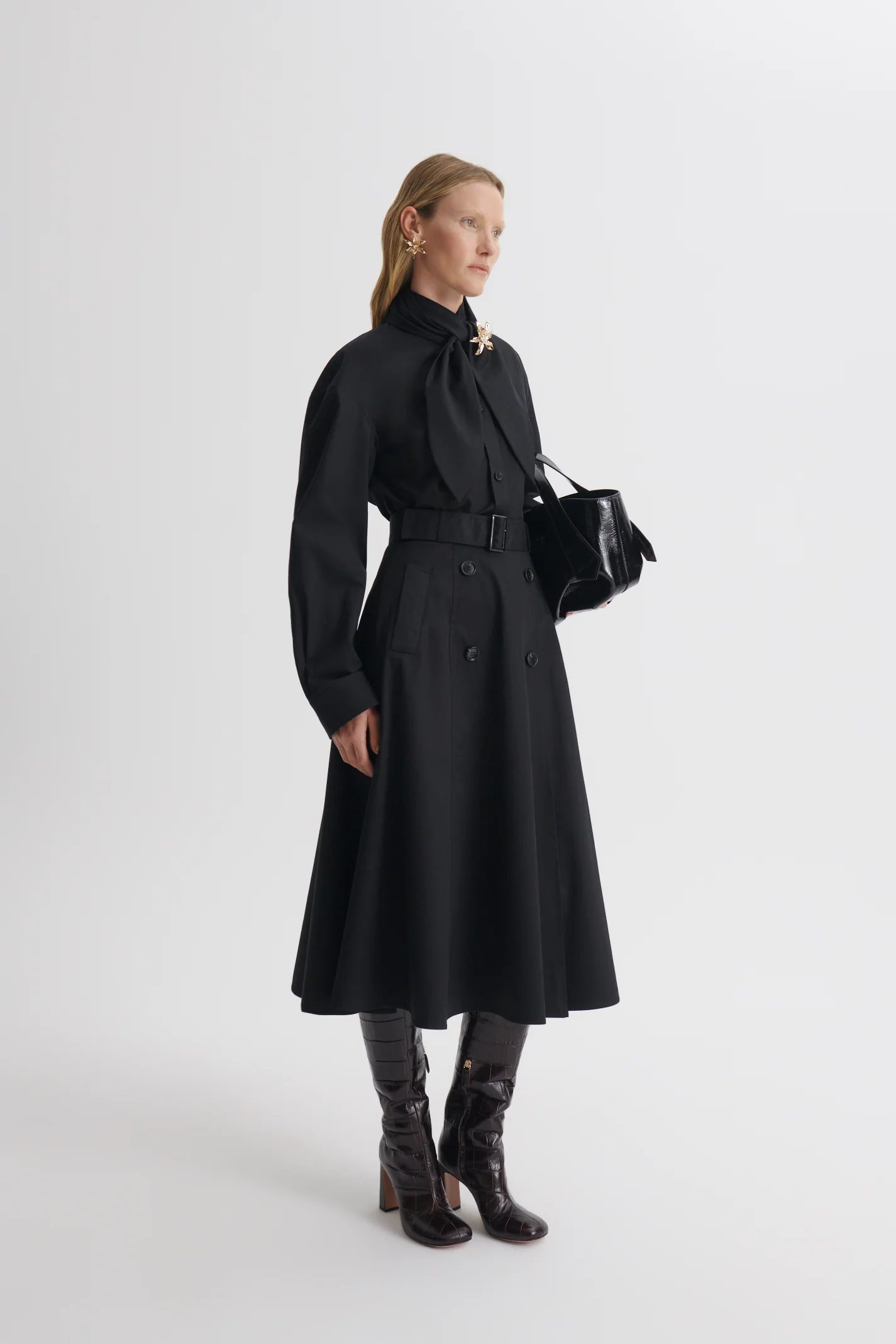 COTTON SATEEN TRENCH SKIRT - Image 5