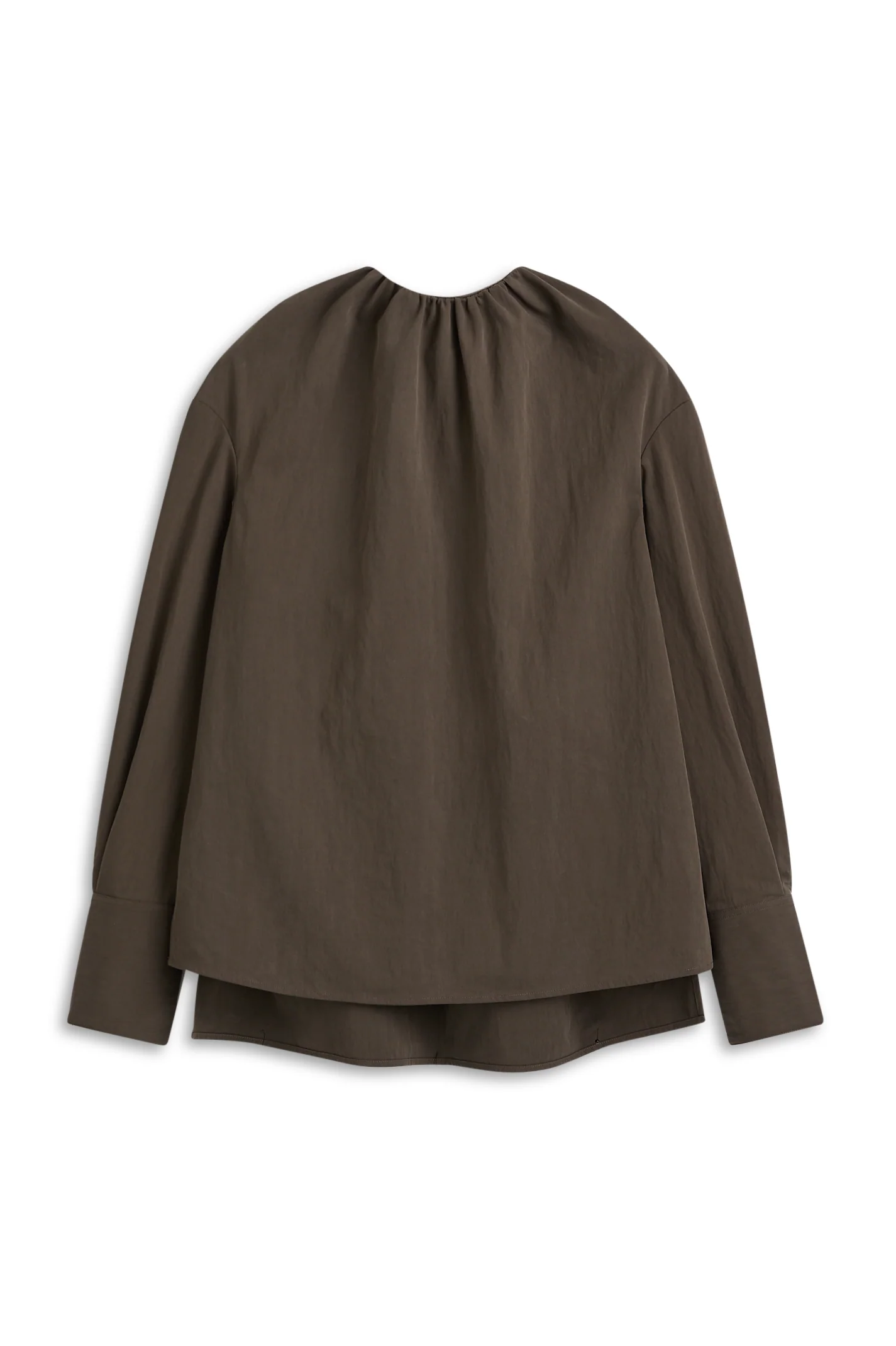 COTTON TWILL GATHER NECK TOP