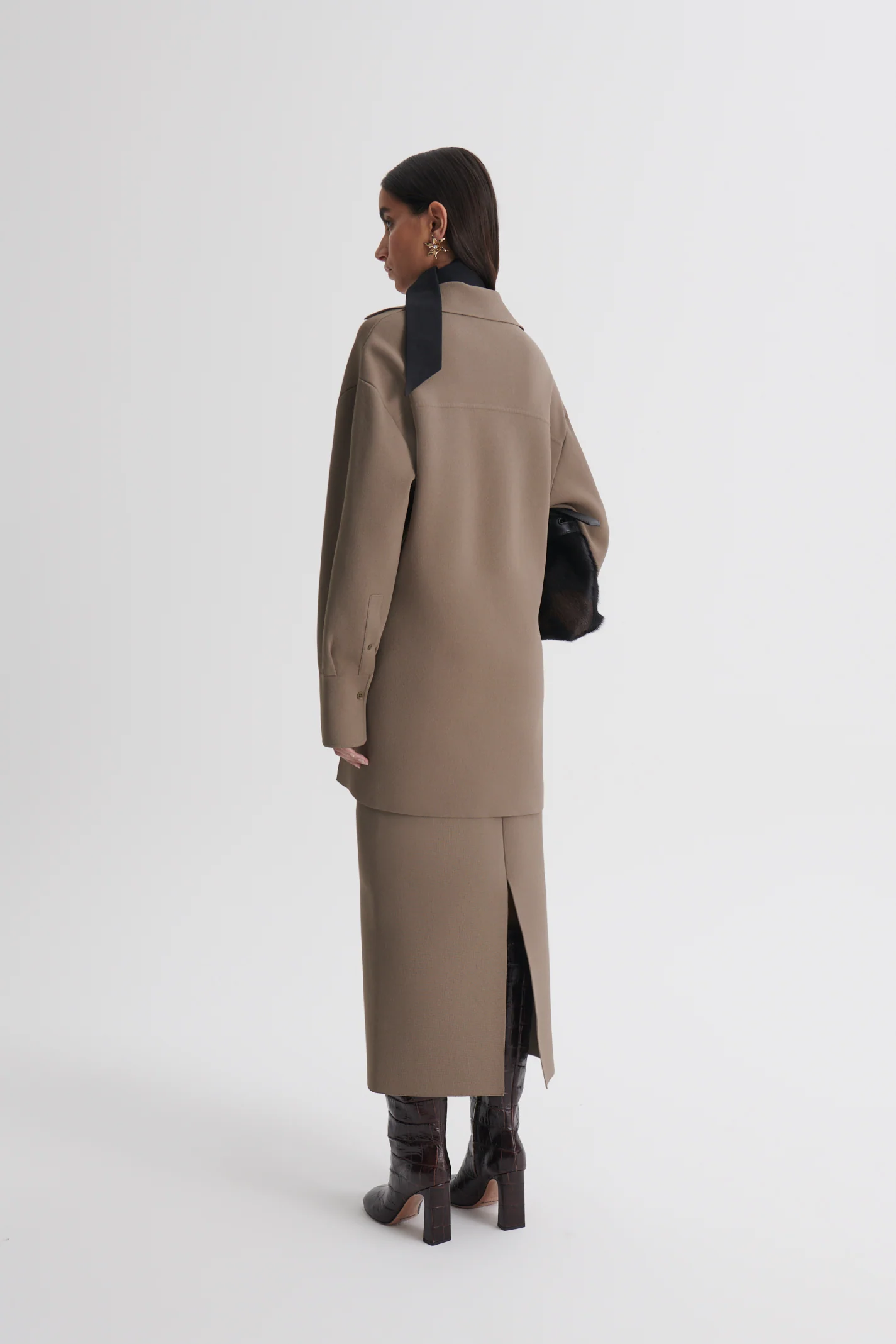 CREPE KNIT PENCIL LONG SKIRT - Image 6