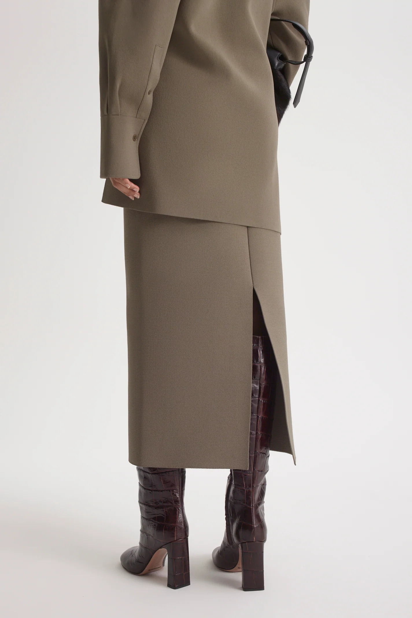 CREPE KNIT PENCIL LONG SKIRT - Image 8