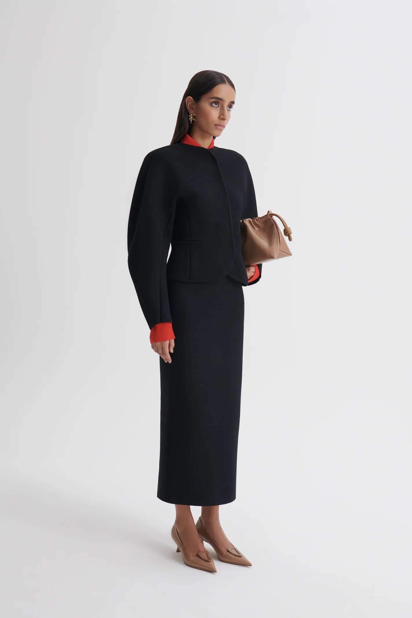 CREPE KNIT PENCIL LONG SKIRT - Image 6