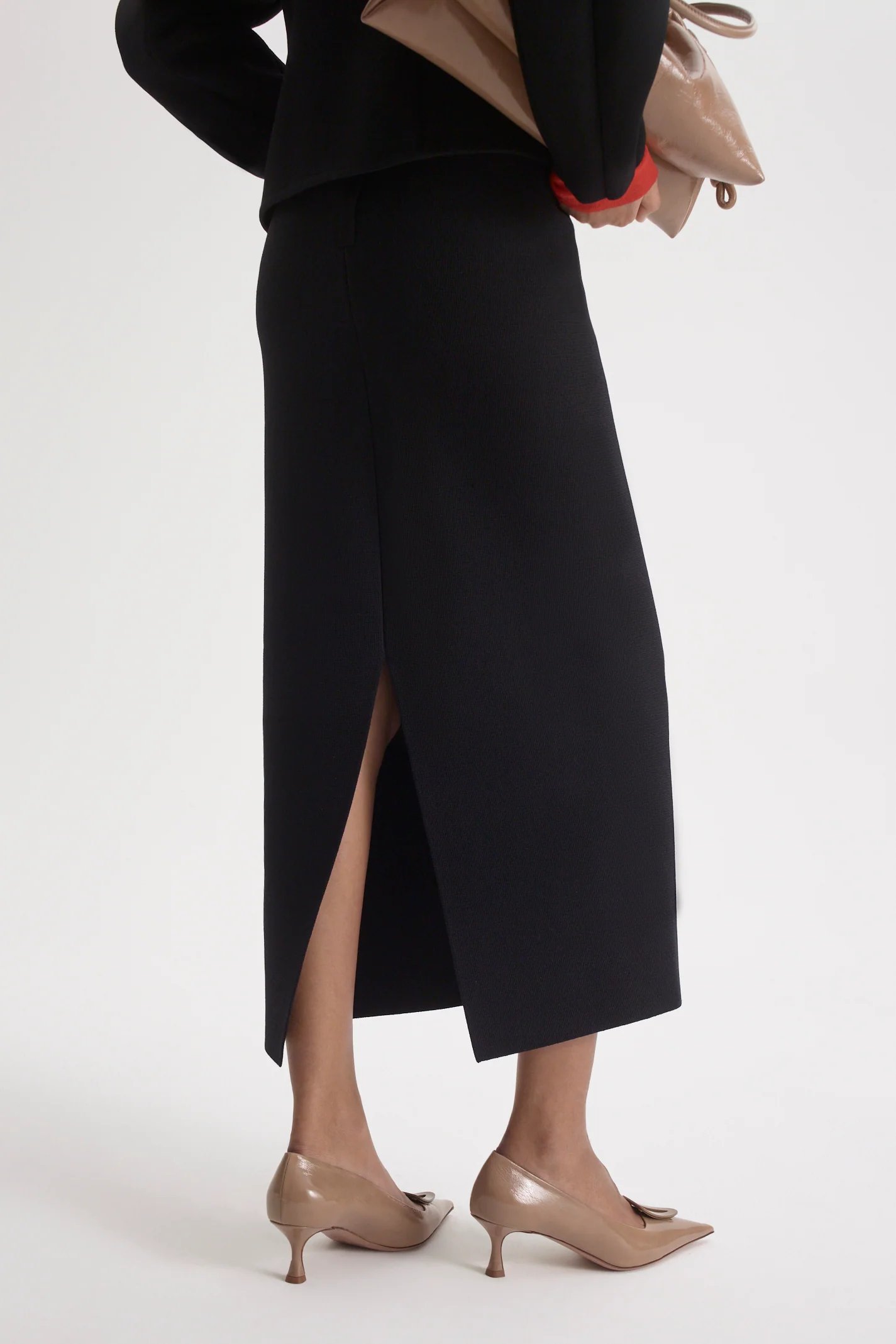 CREPE KNIT PENCIL LONG SKIRT - Image 8