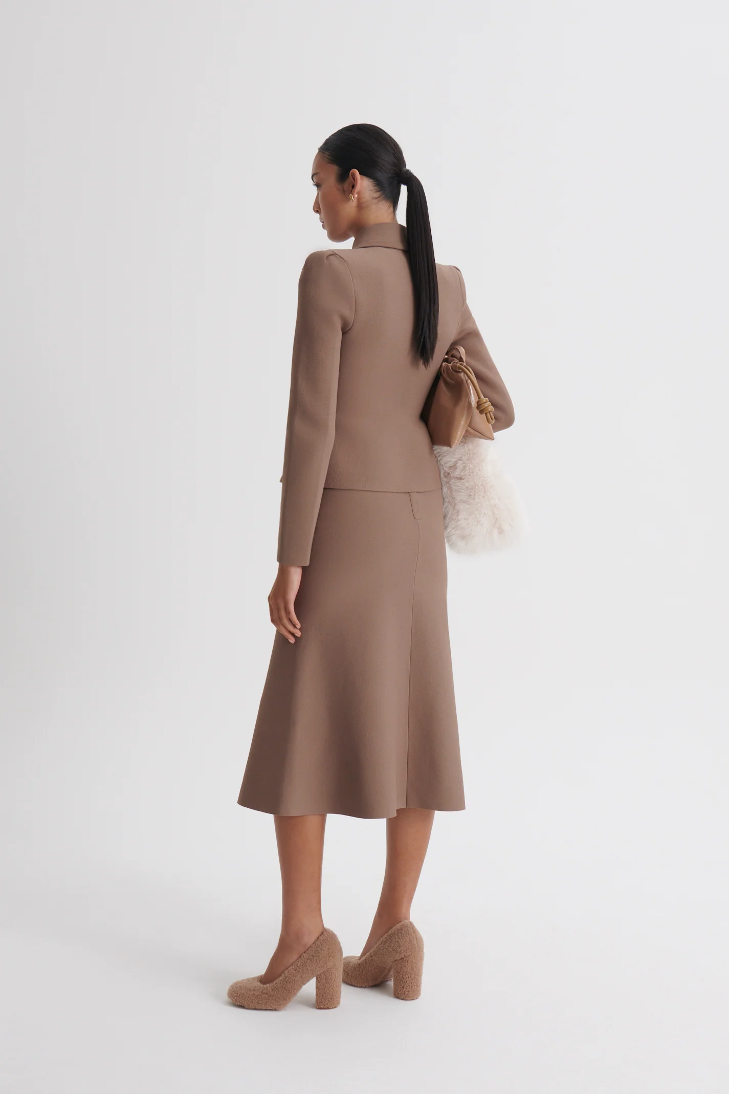 CREPE KNIT PEPLUM COLLAR JACKET - Image 6