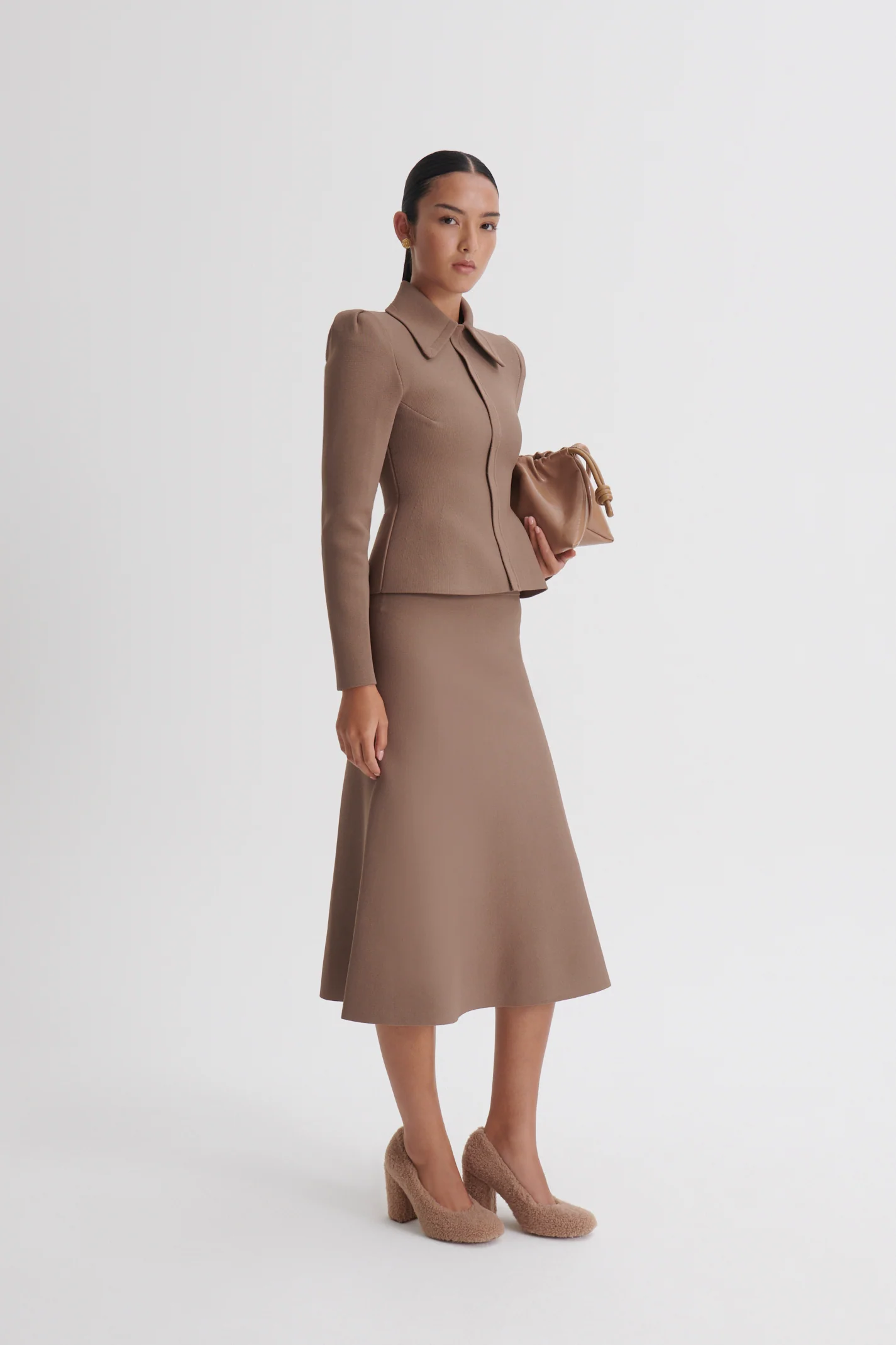 CREPE KNIT PEPLUM COLLAR JACKET - Image 7