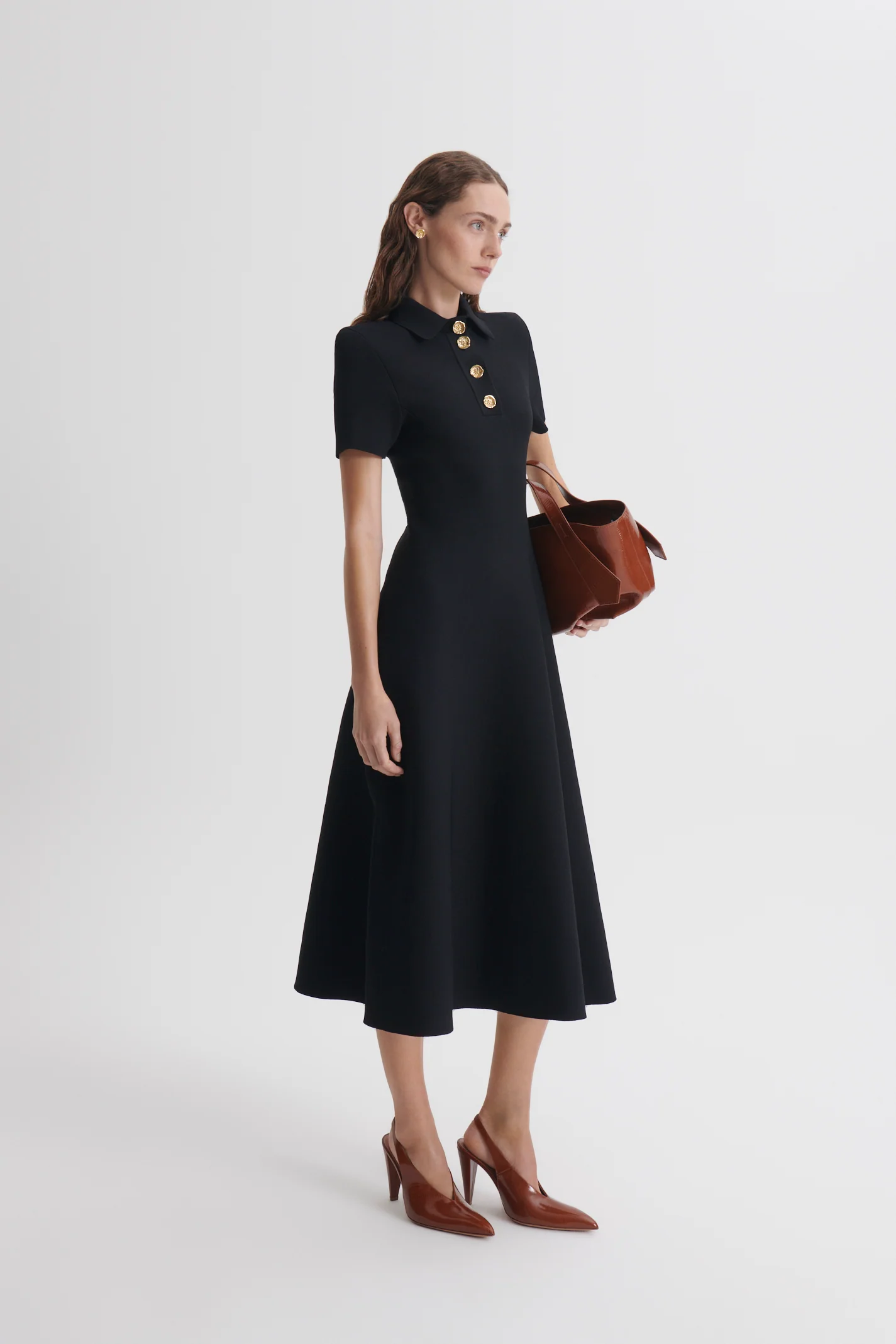 CREPE KNIT POPPY SHIRT DRESS - Image 5