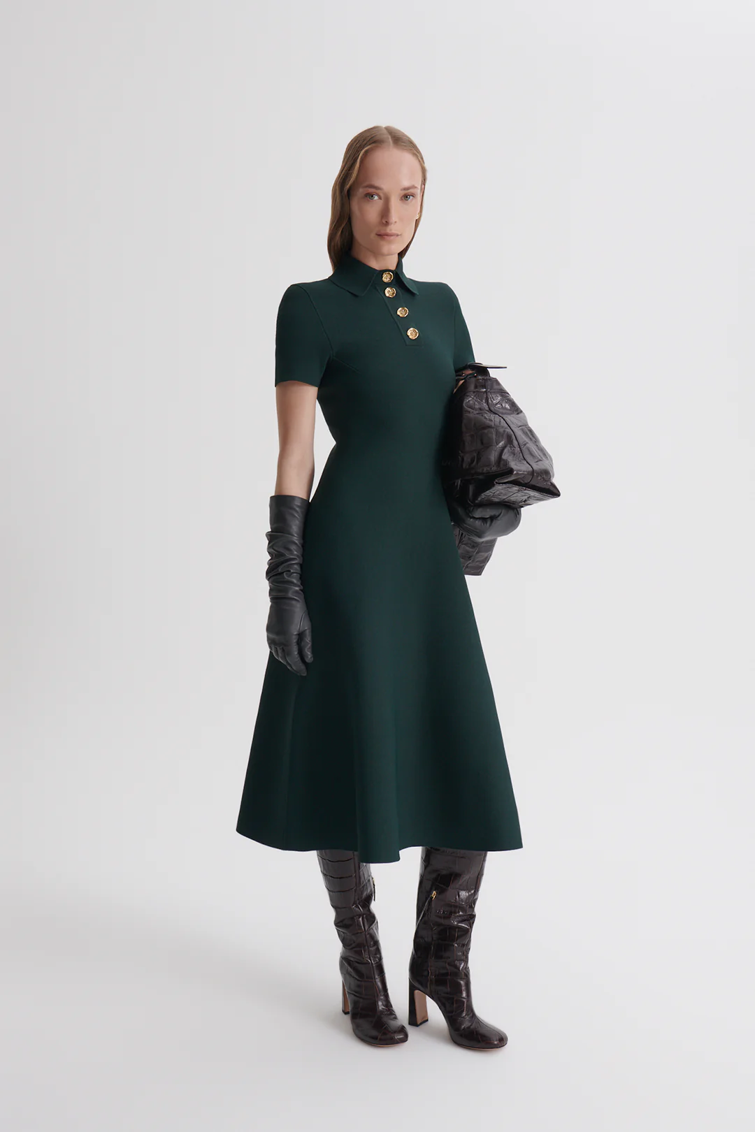 CREPE KNIT POPPY SHIRT DRESS - Image 4