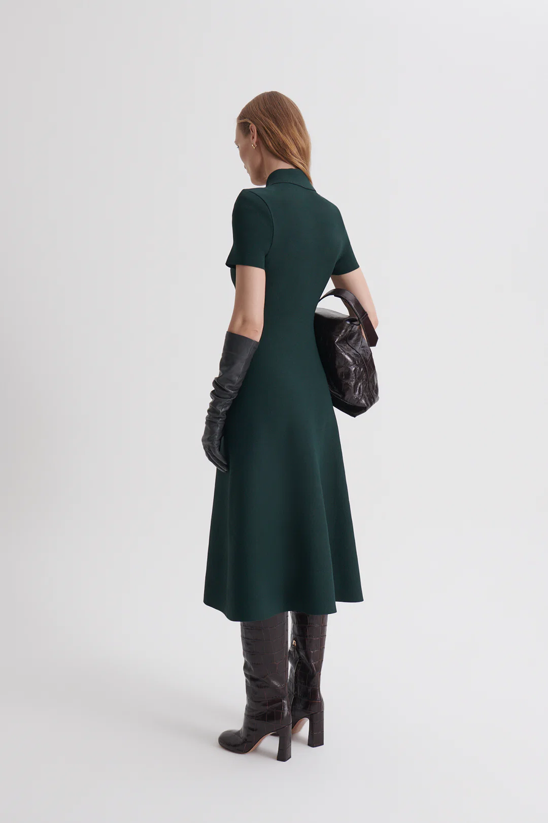 CREPE KNIT POPPY SHIRT DRESS - Image 5