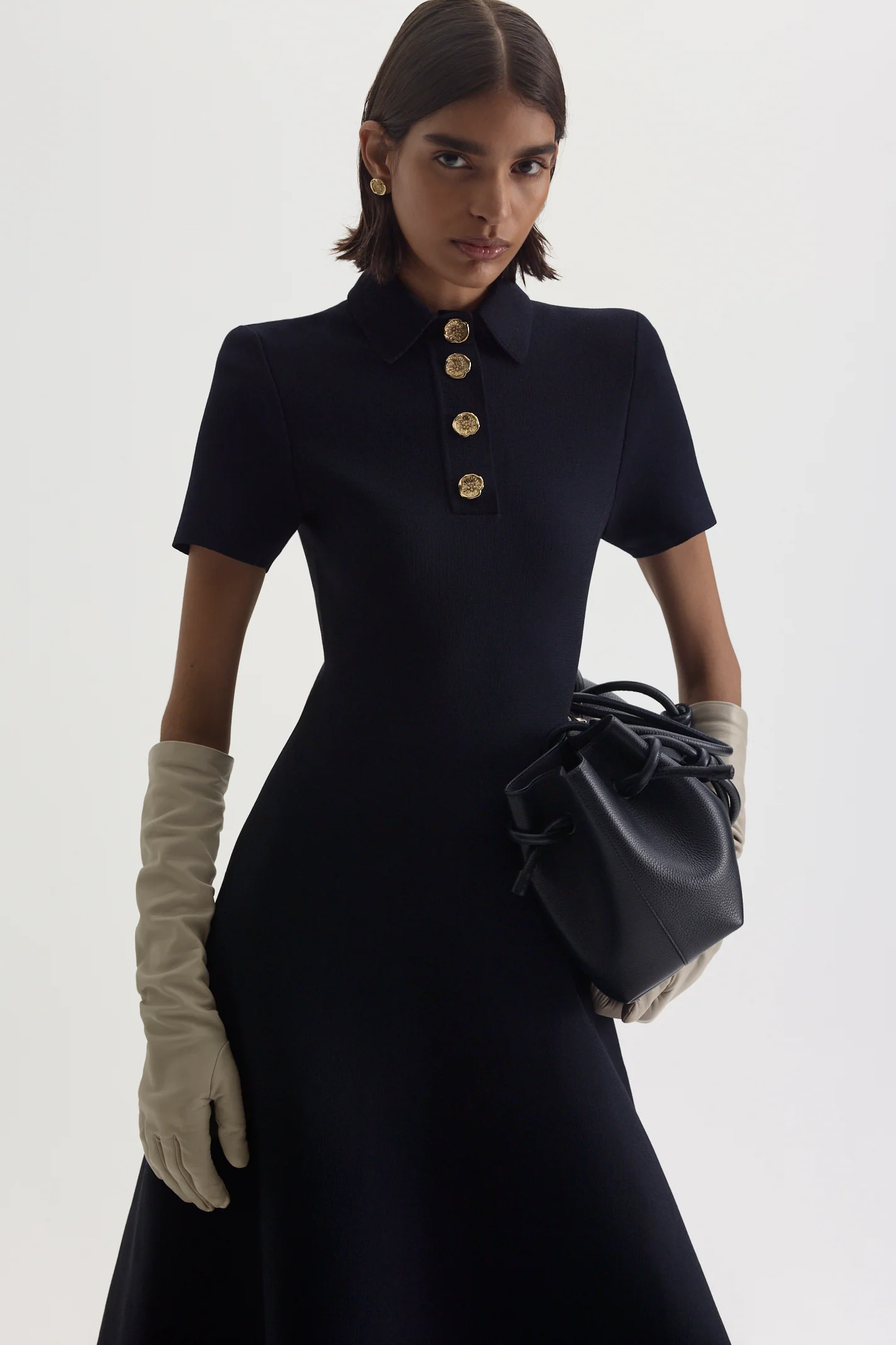 CREPE KNIT POPPY SHIRT DRESS - Image 3
