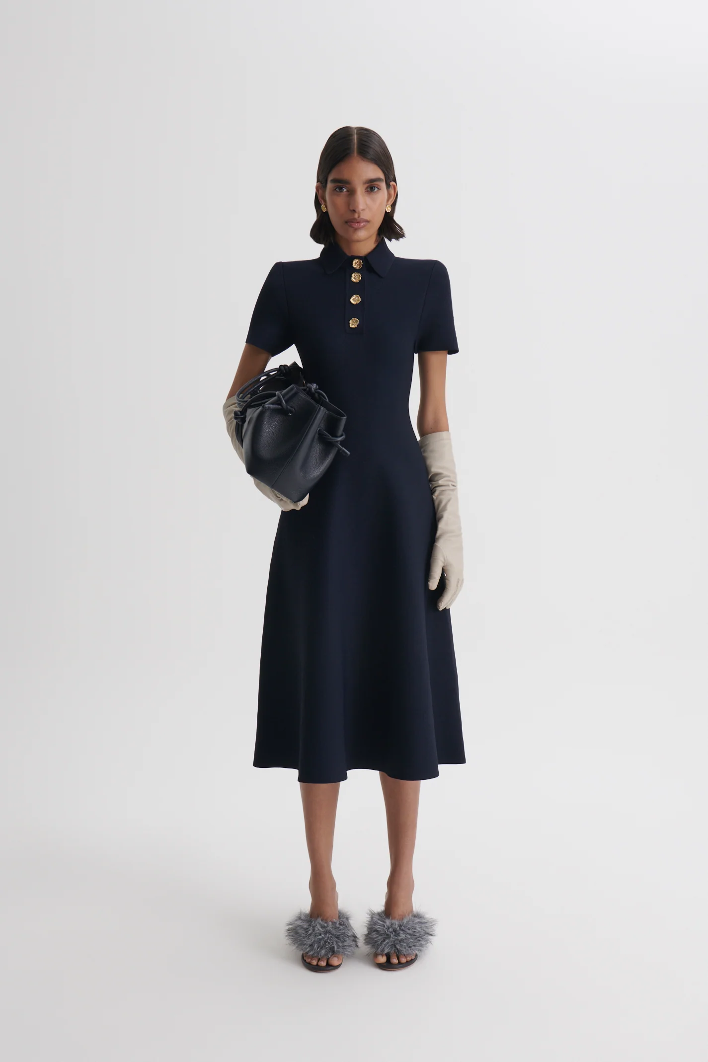 CREPE KNIT POPPY SHIRT DRESS - Image 4
