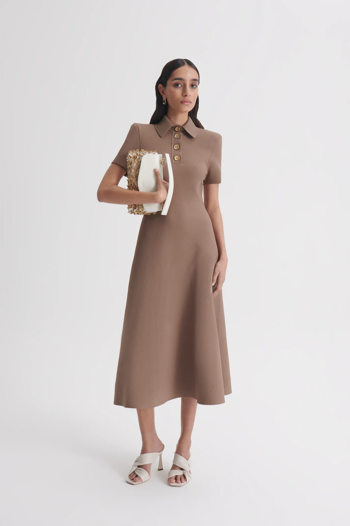 CREPE KNIT POPPY SHIRT DRESS - Image 3