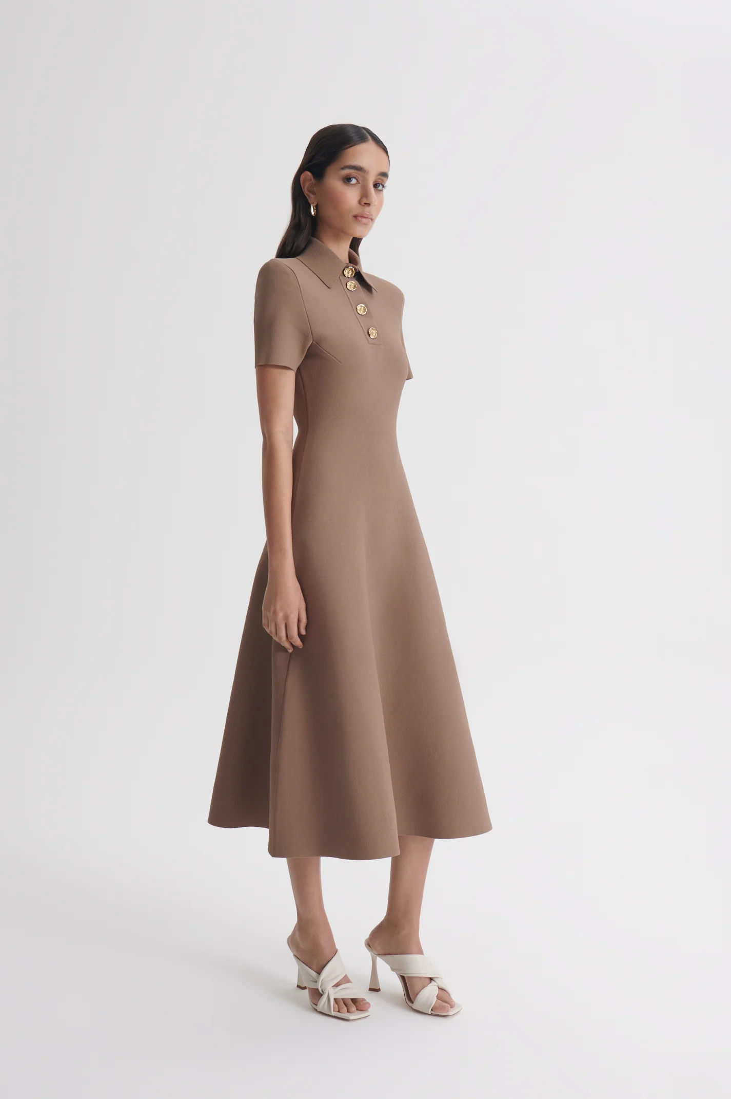 CREPE KNIT POPPY SHIRT DRESS - Image 4