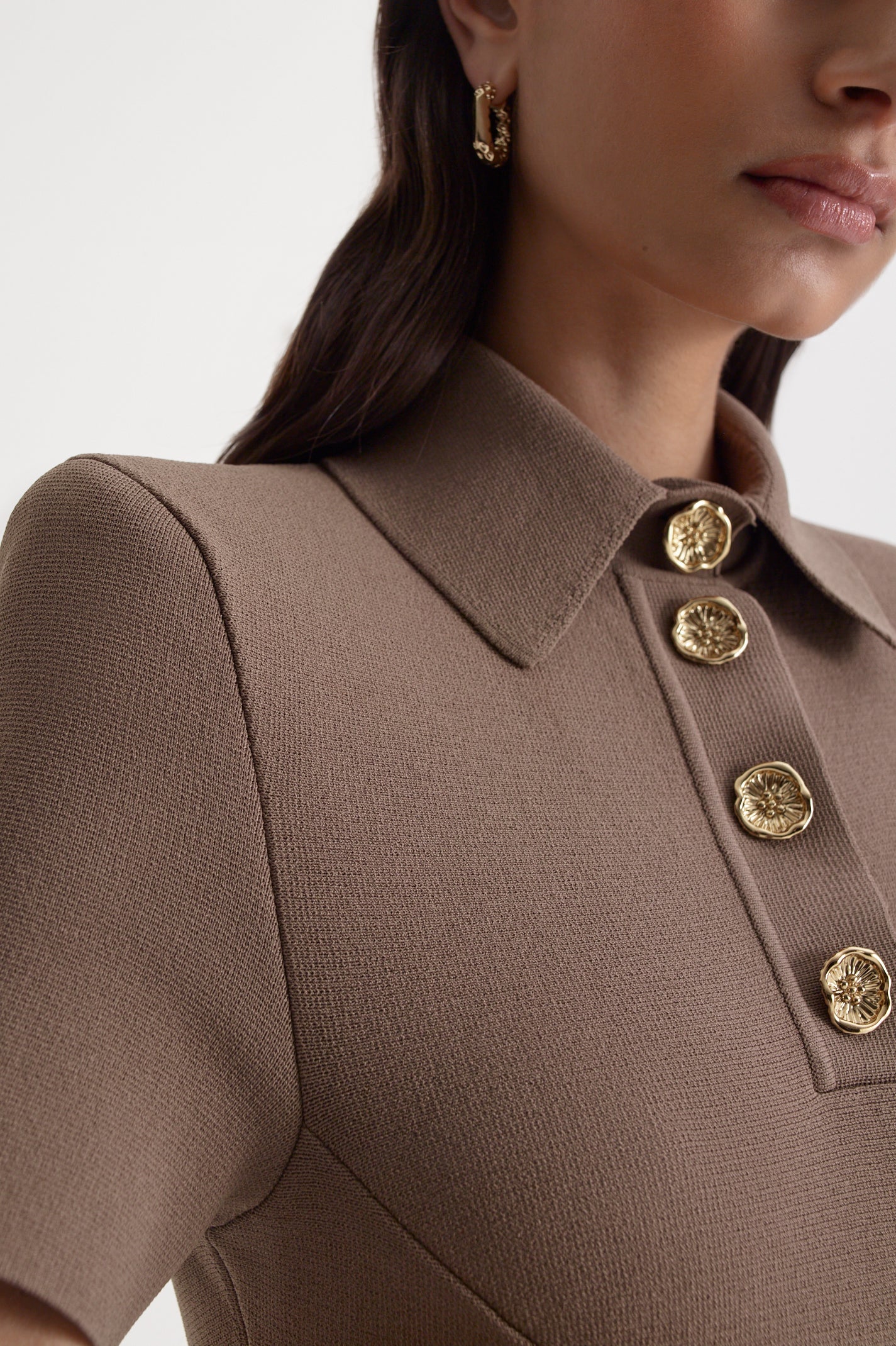 CREPE KNIT POPPY SHIRT DRESS - Image 7