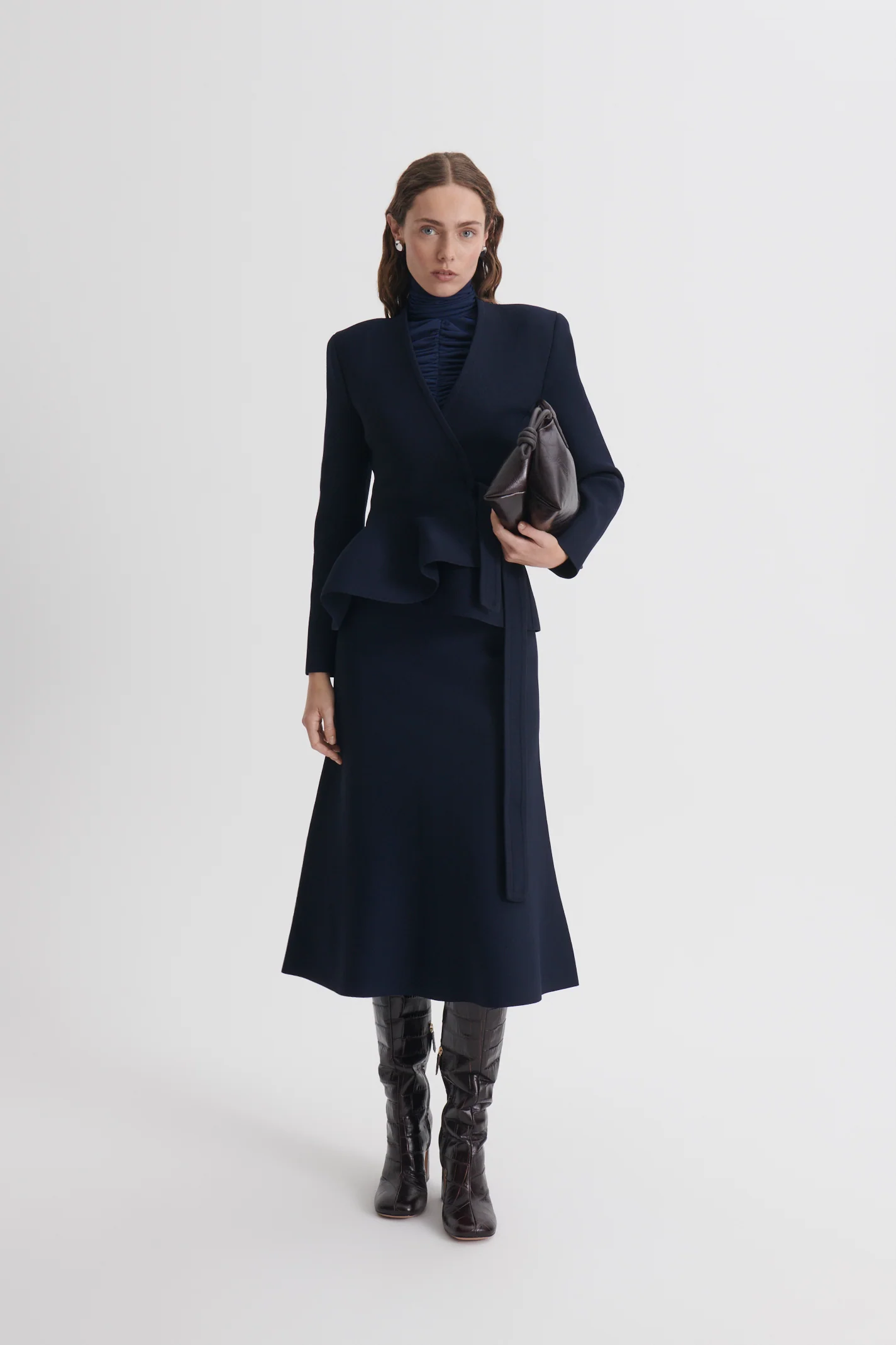 CREPE KNIT SOFT HEM SKIRT - Image 3