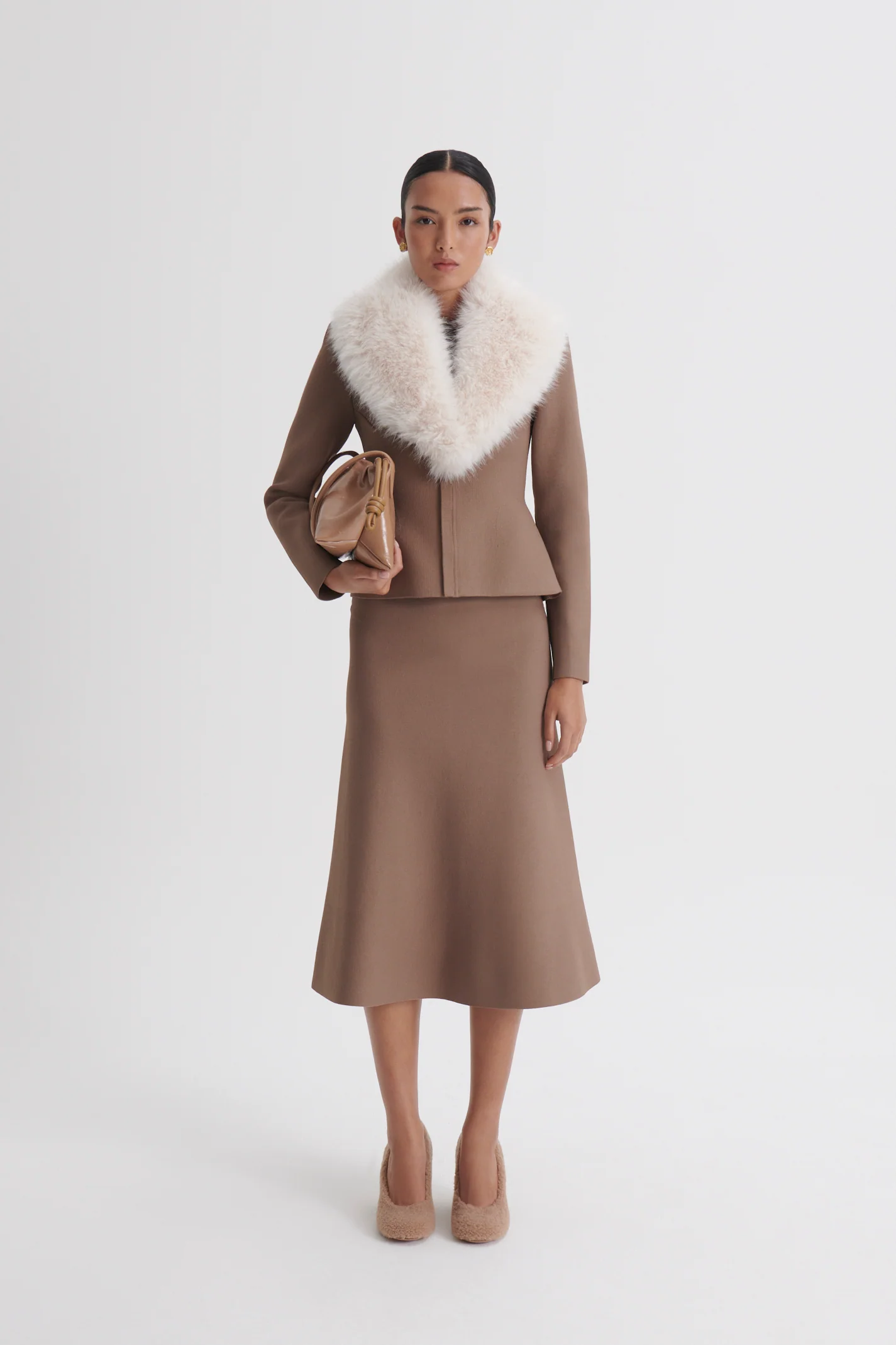 CREPE KNIT SOFT HEM SKIRT - Image 4