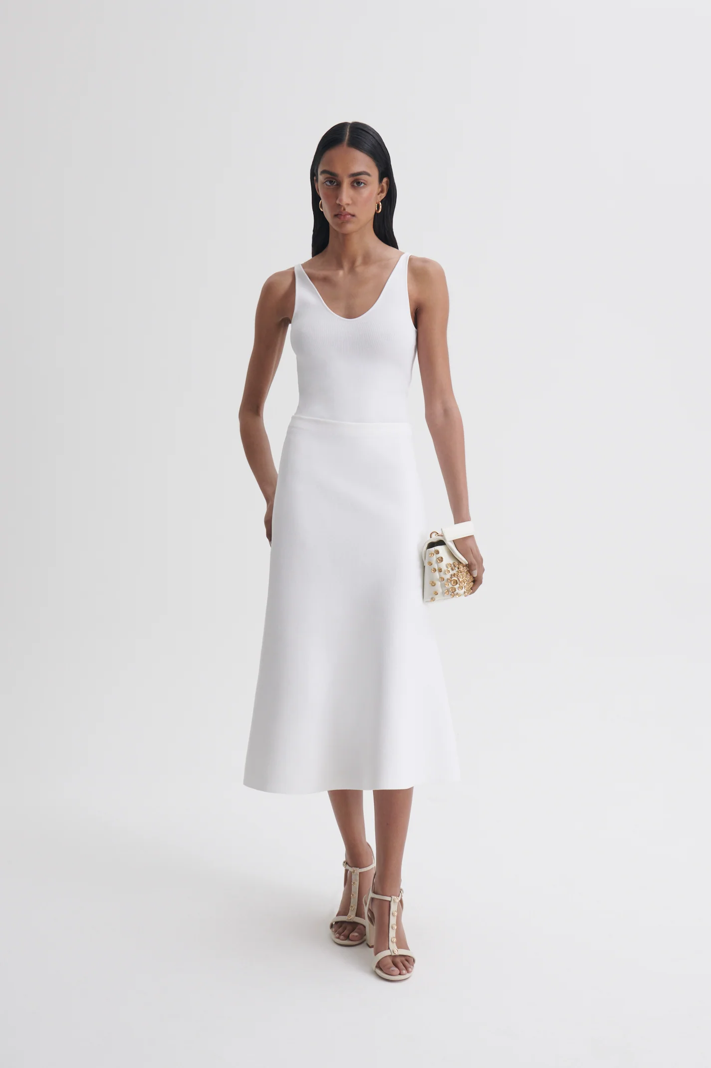 CREPE KNIT SOFT HEM SKIRT - Image 3