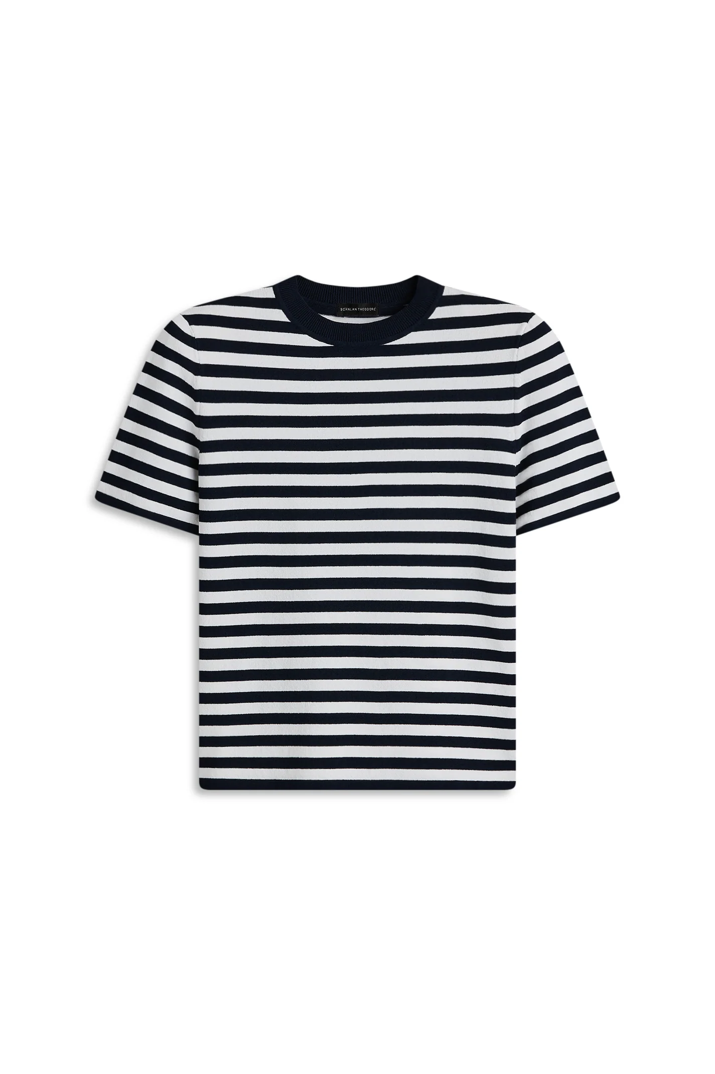 CREPE KNIT STRIPE TSHIRT