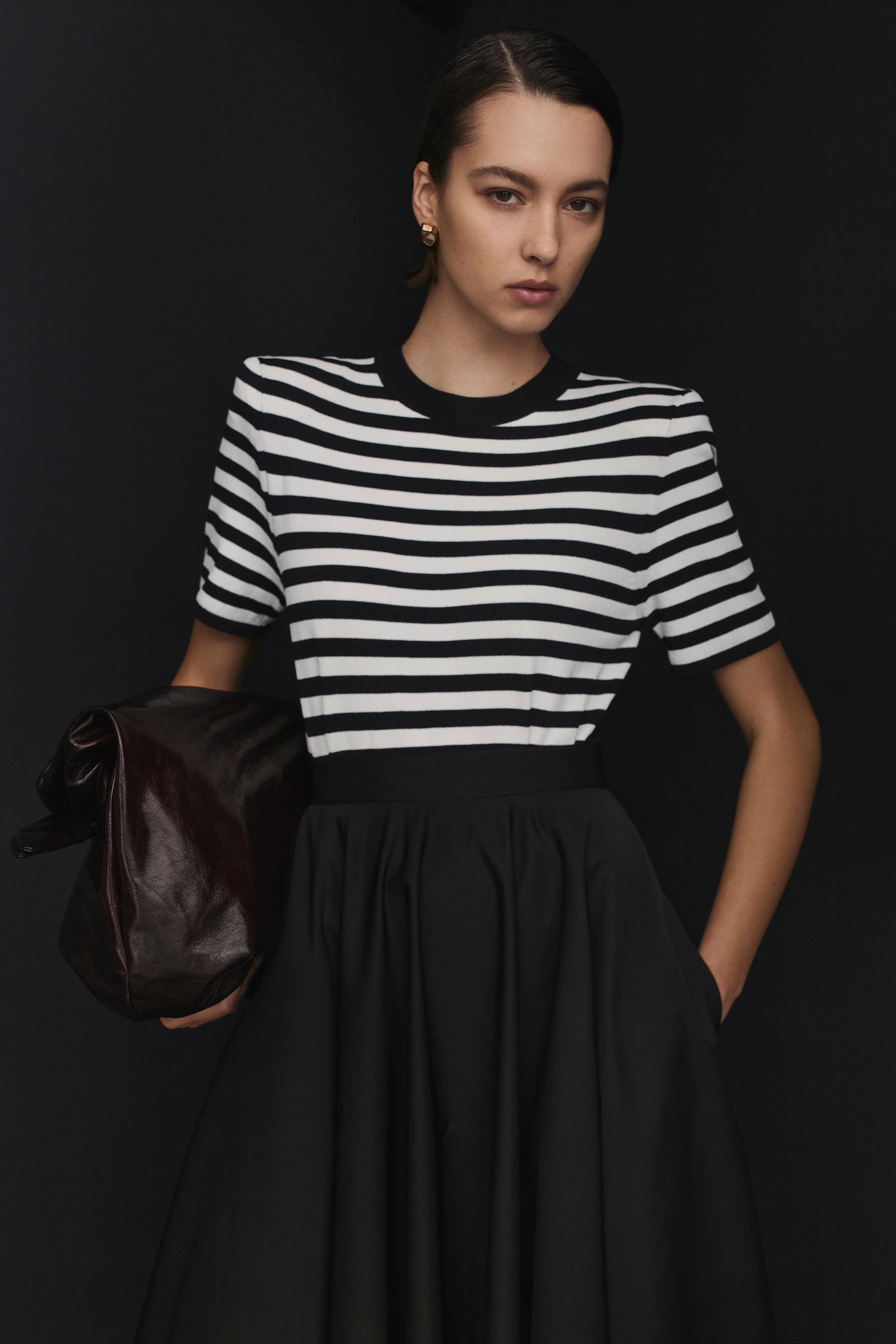 CREPE KNIT STRIPE TSHIRT - Image 3