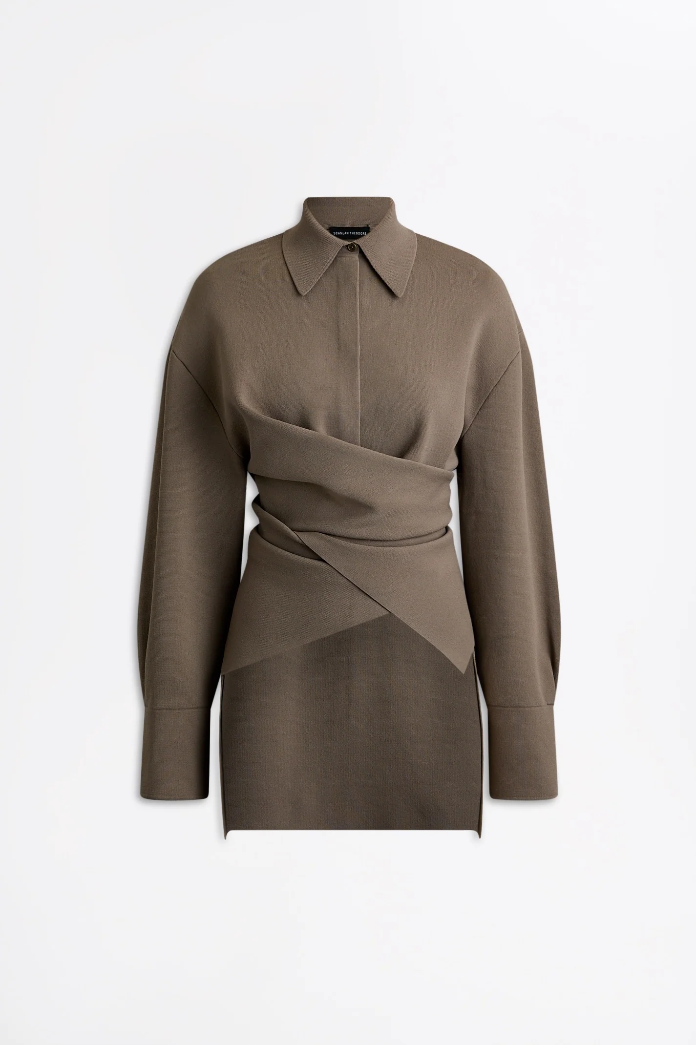 CREPE KNIT TIE SHIRT - Image 2