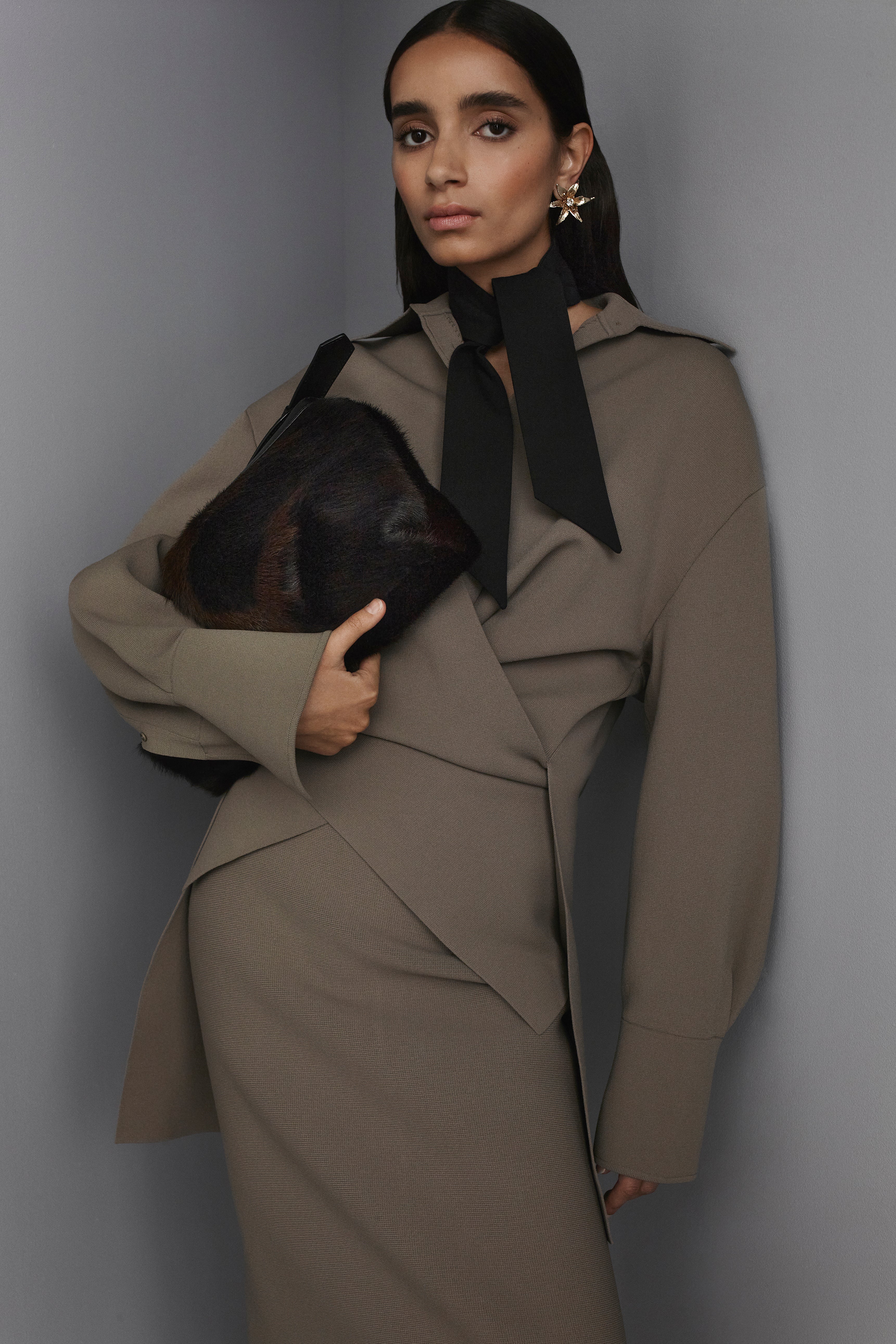 CREPE KNIT TIE SHIRT - Image 3