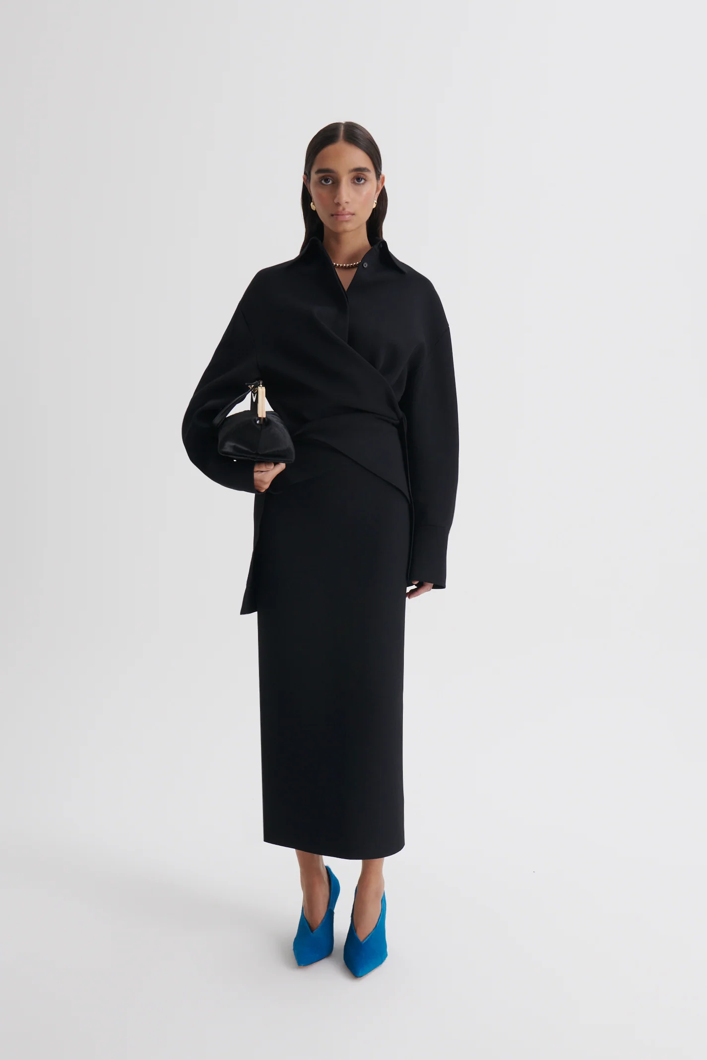 CREPE KNIT TIE SHIRT - Image 3